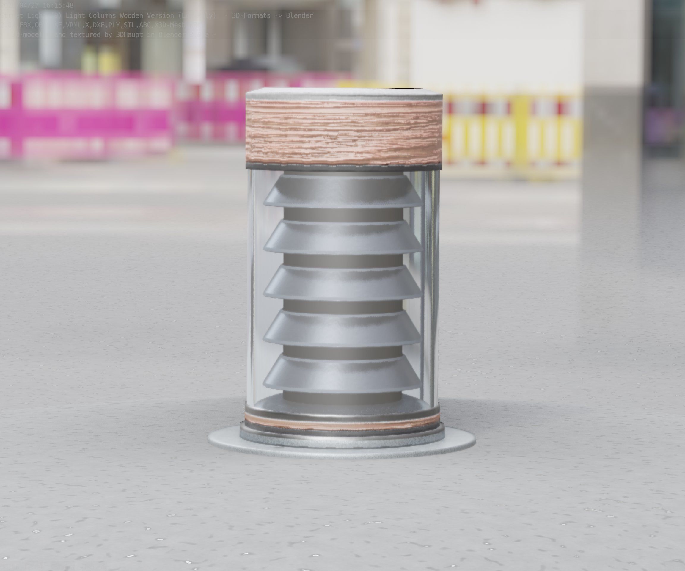 Wooden Light-Column 3 - Low-Poly Street-Light Set-9 Low-poly 3D model_92