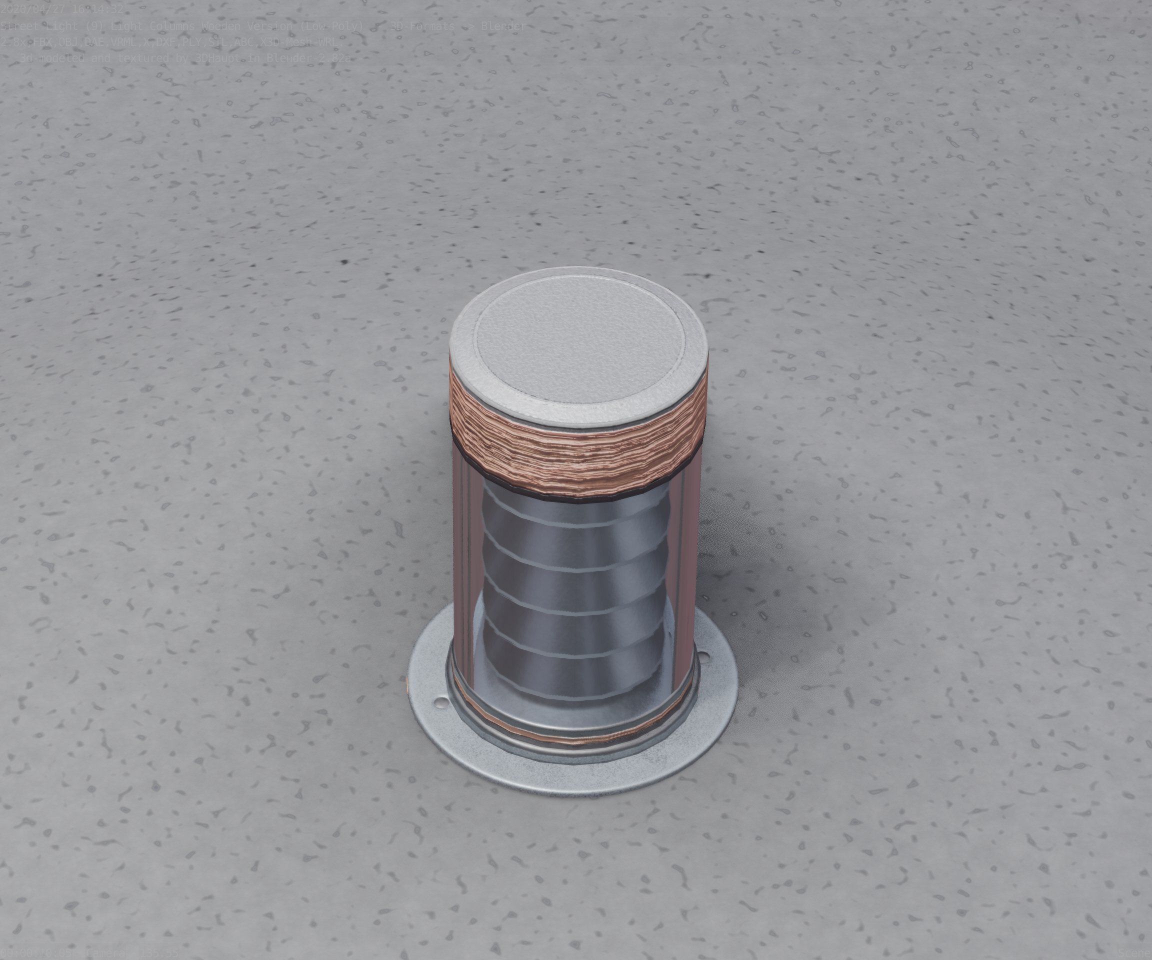 Wooden Light-Column 3 - Low-Poly Street-Light Set-9 Low-poly 3D model_45