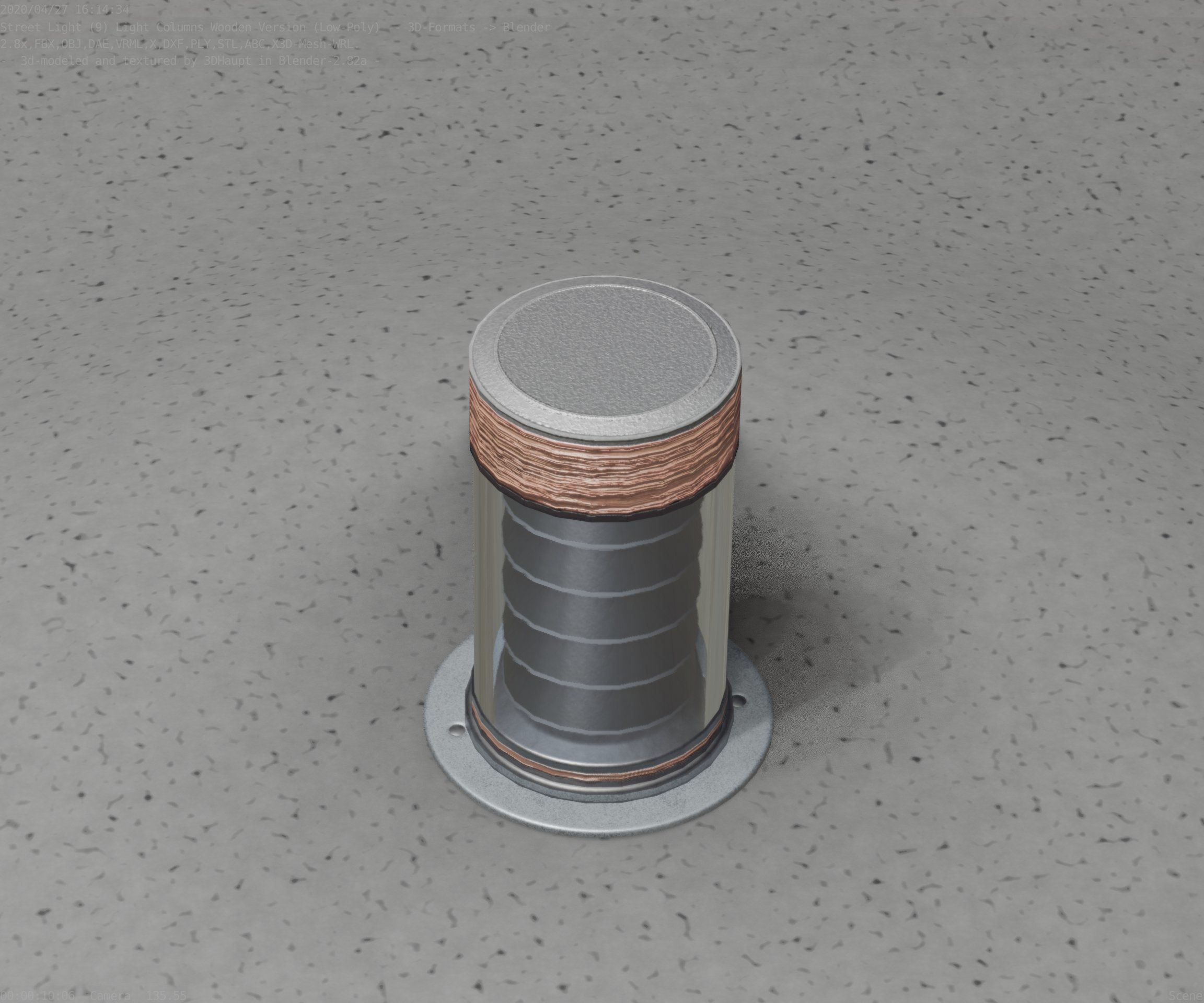 Wooden Light-Column 3 - Low-Poly Street-Light Set-9 Low-poly 3D model_46