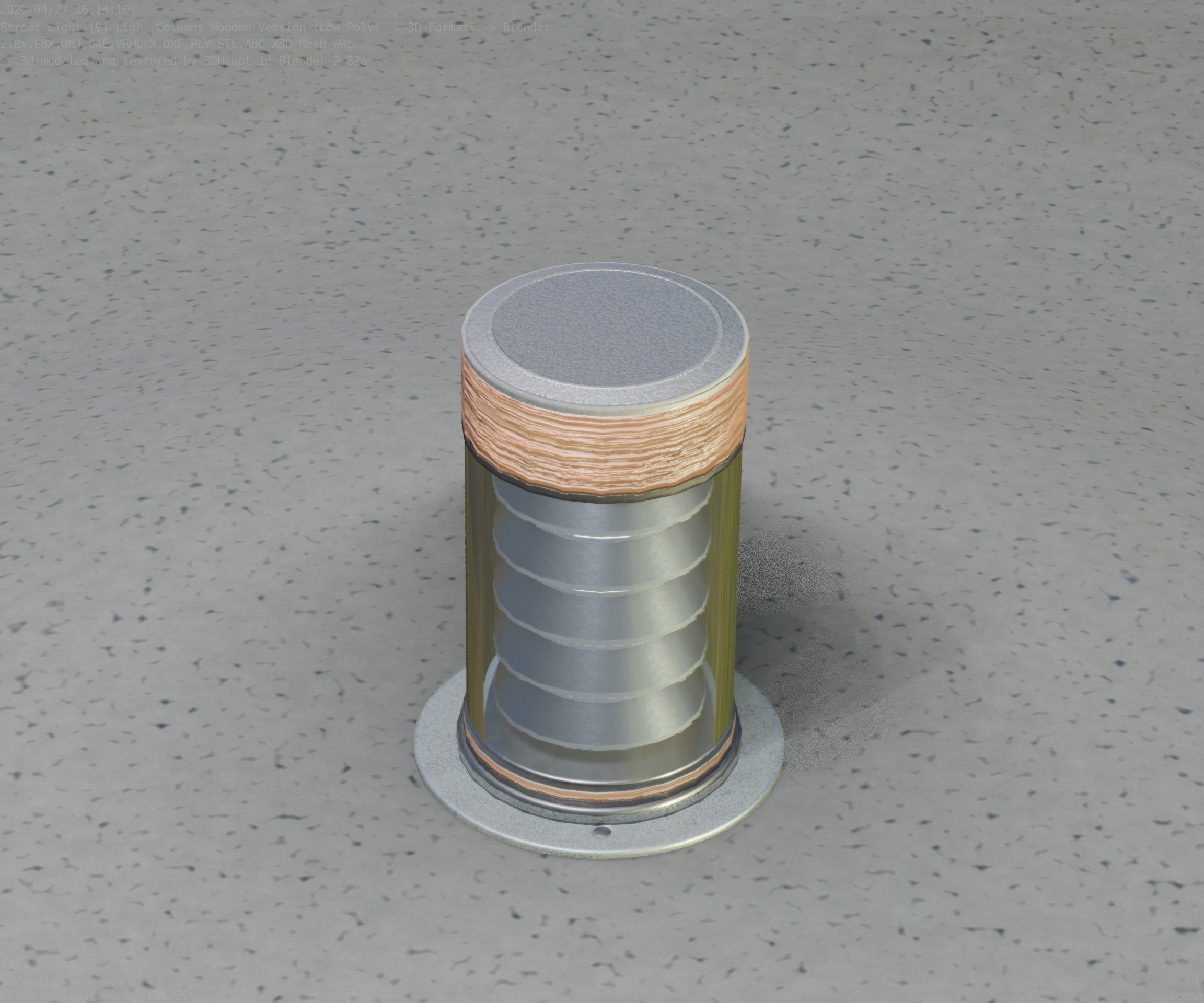 Wooden Light-Column 3 - Low-Poly Street-Light Set-9 Low-poly 3D model_32