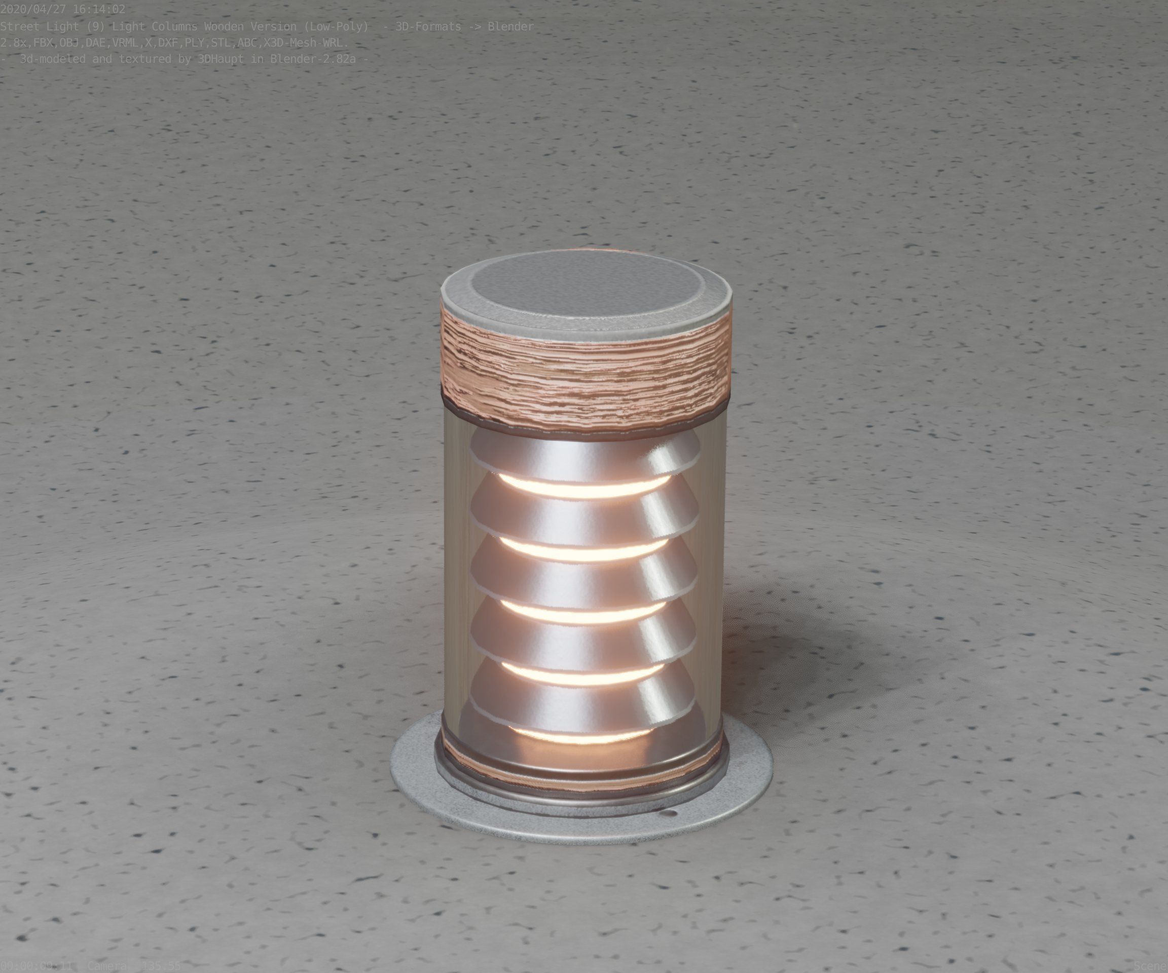 Wooden Light-Column 3 - Low-Poly Street-Light Set-9 Low-poly 3D model_27