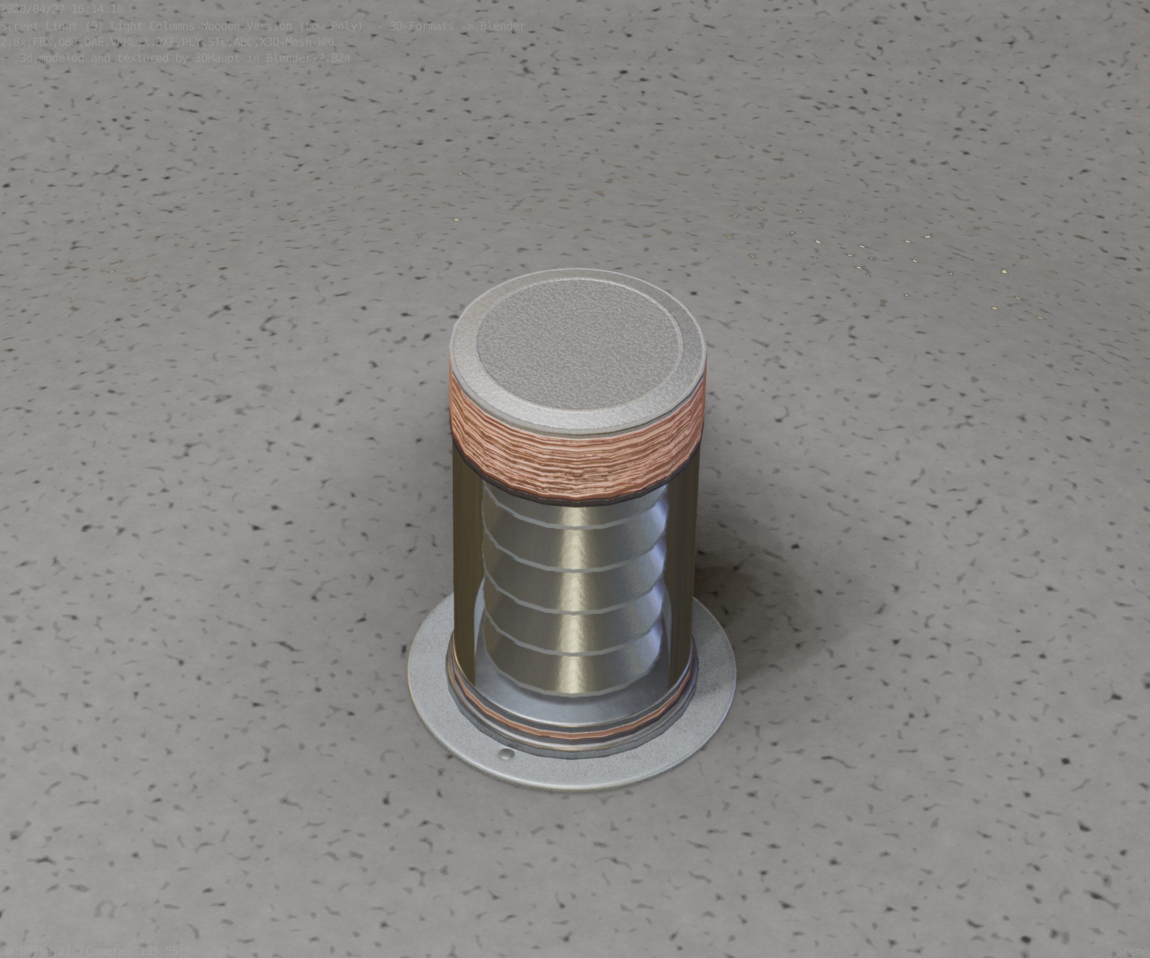 Wooden Light-Column 3 - Low-Poly Street-Light Set-9 Low-poly 3D model_37