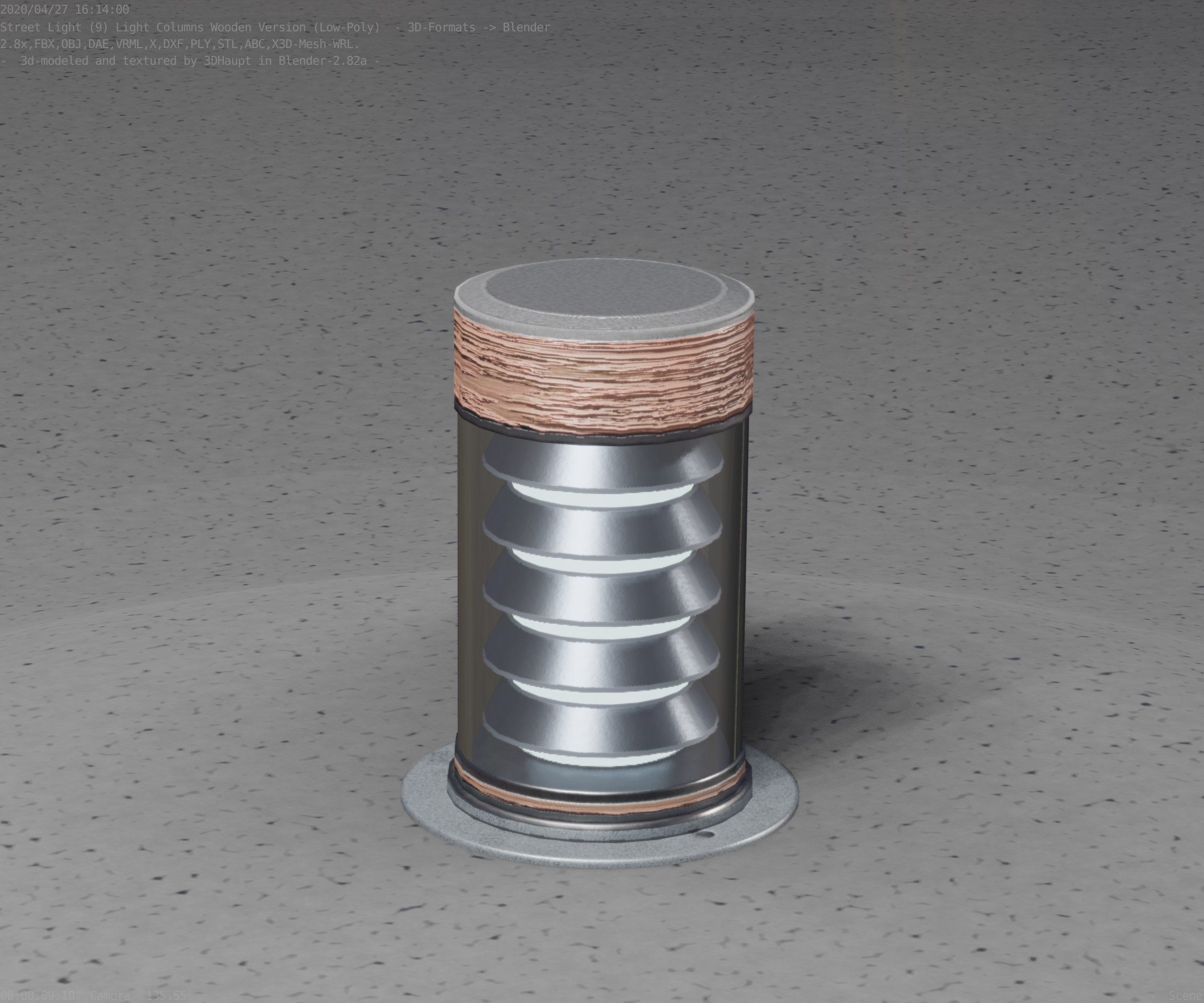 Wooden Light-Column 3 - Low-Poly Street-Light Set-9 Low-poly 3D model_26