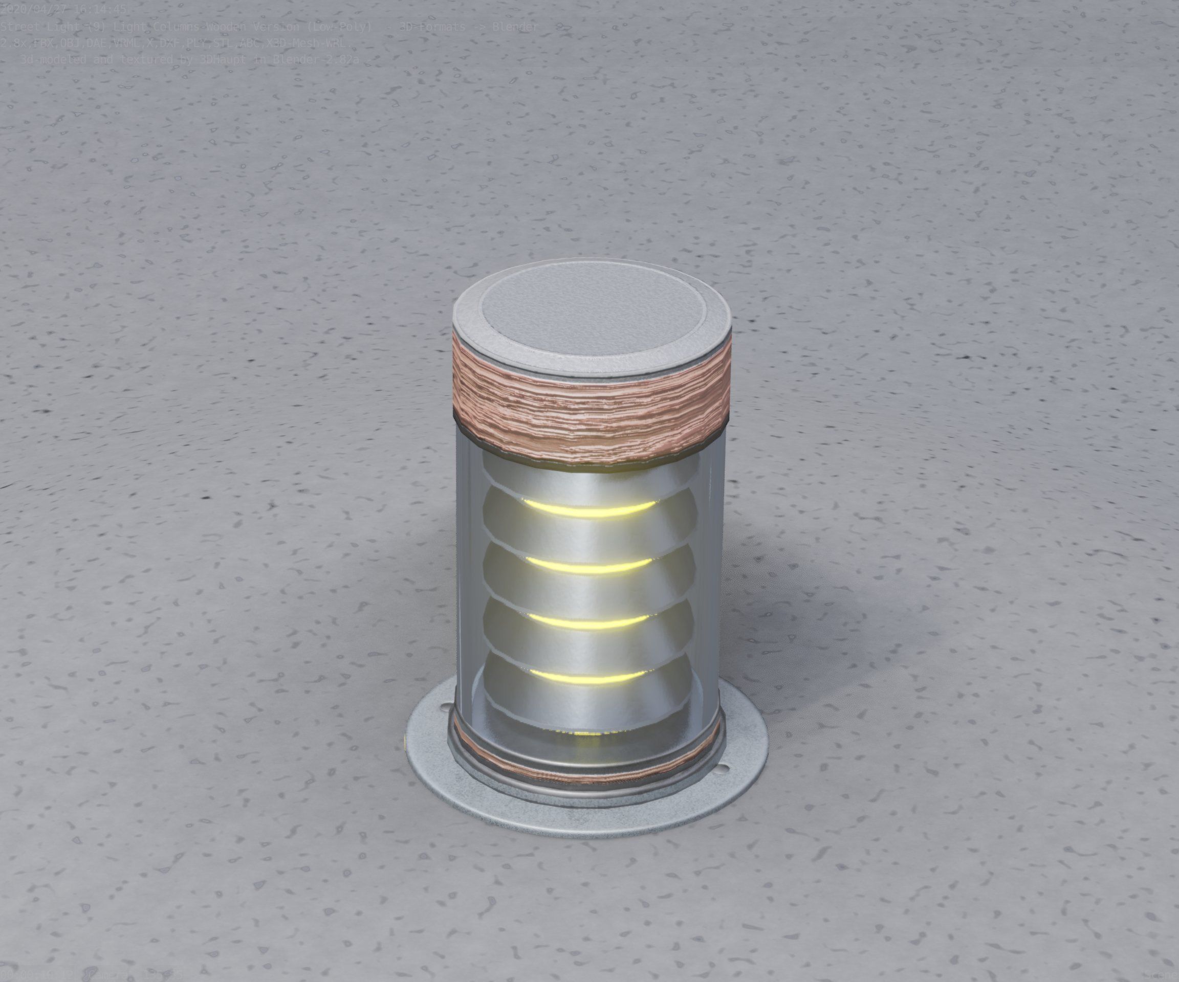 Wooden Light-Column 3 - Low-Poly Street-Light Set-9 Low-poly 3D model_52