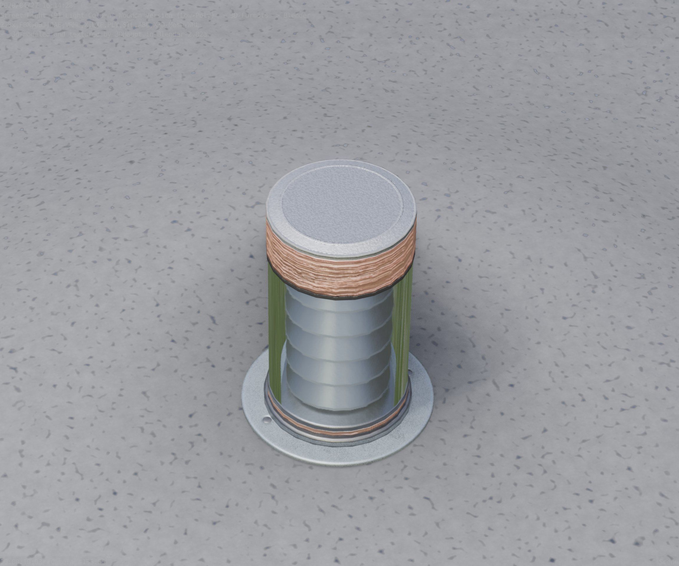 Wooden Light-Column 3 - Low-Poly Street-Light Set-9 Low-poly 3D model_43