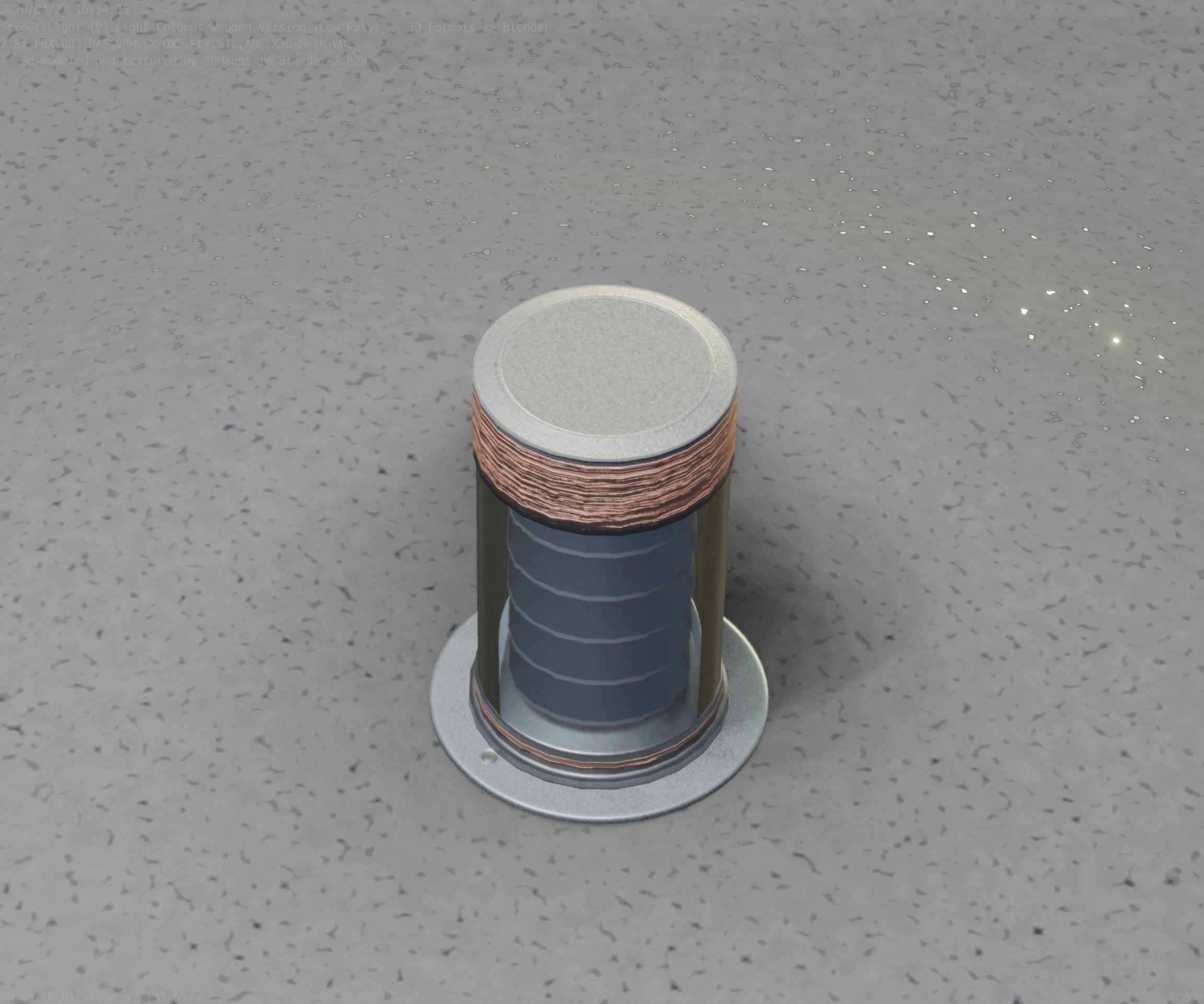 Wooden Light-Column 3 - Low-Poly Street-Light Set-9 Low-poly 3D model_41