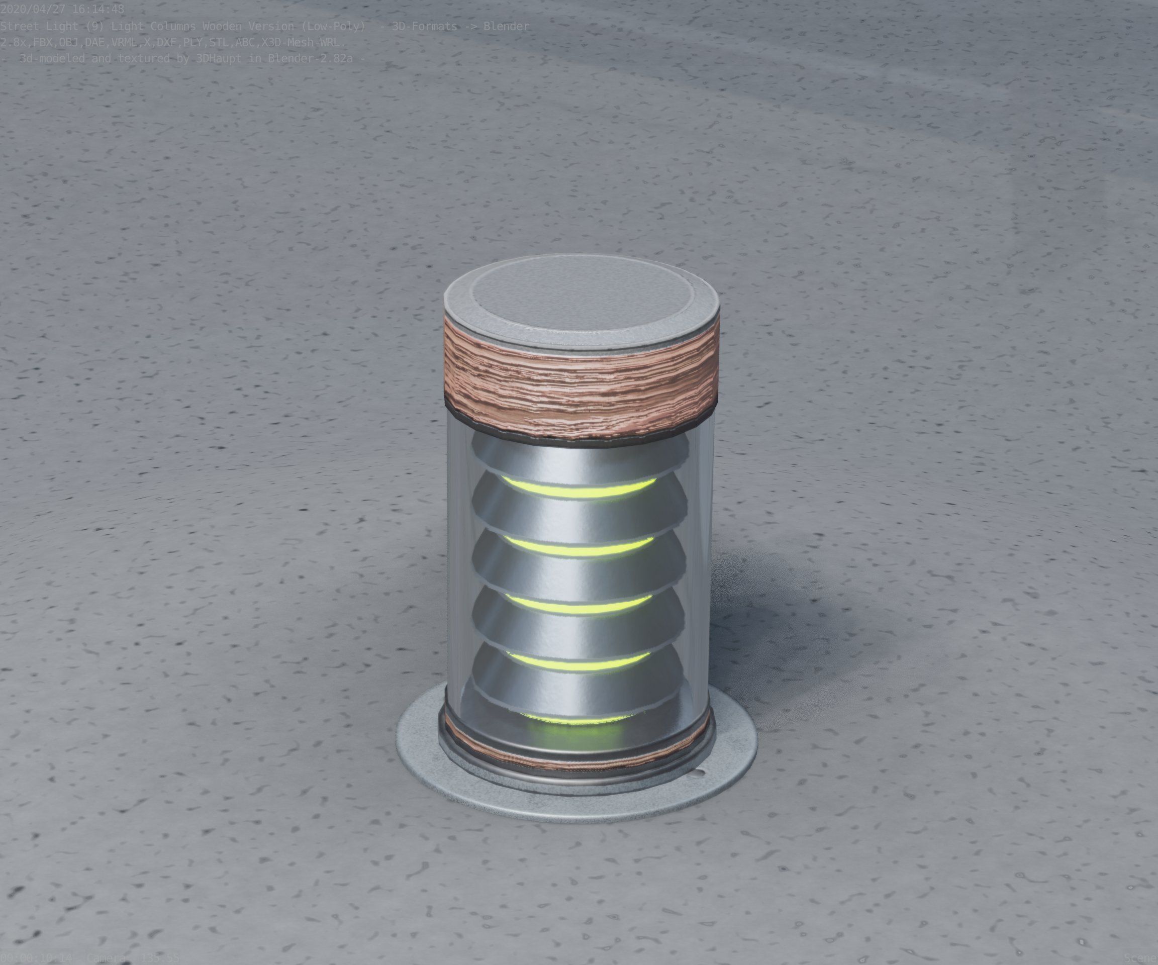 Wooden Light-Column 3 - Low-Poly Street-Light Set-9 Low-poly 3D model_54