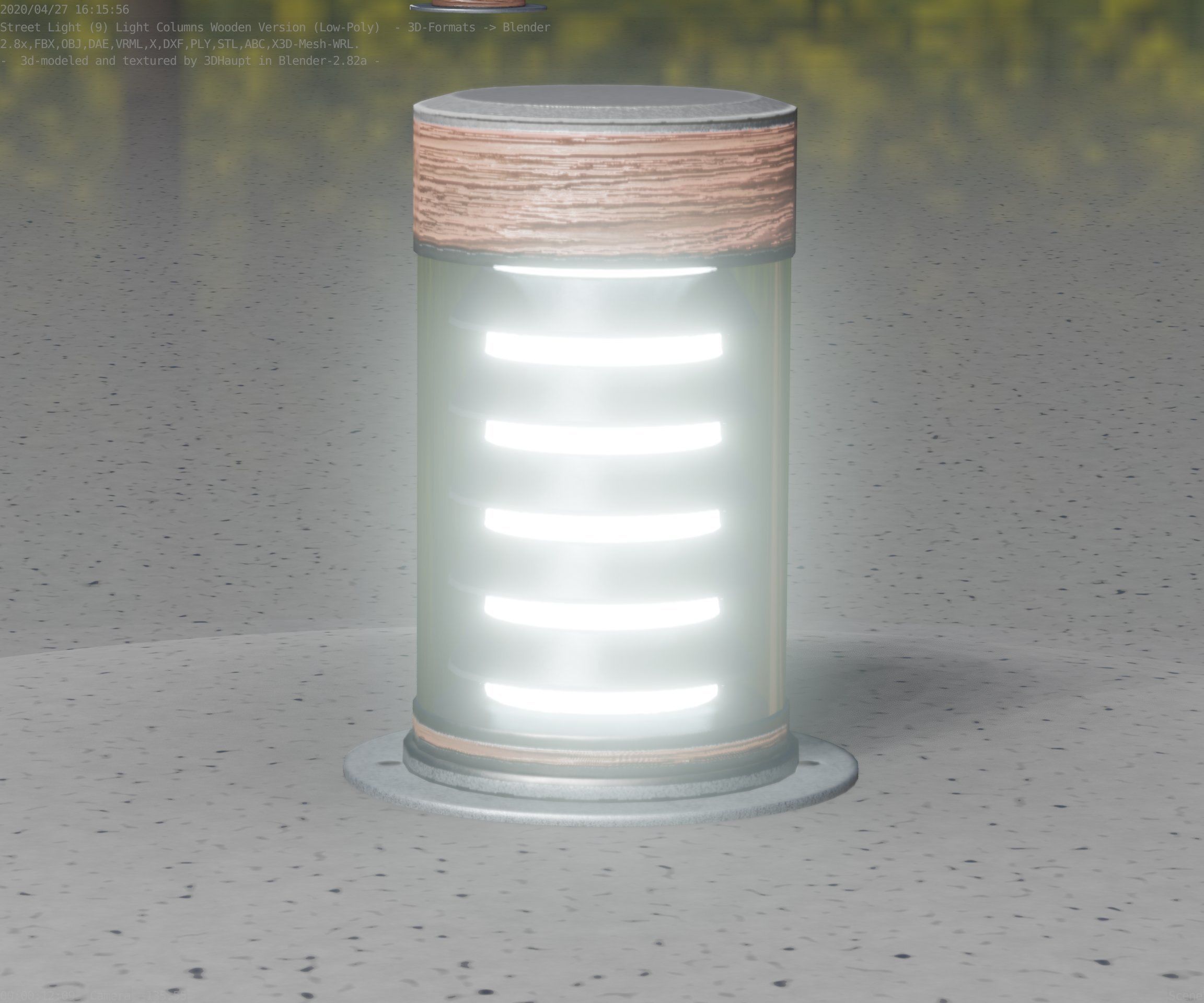 Wooden Light-Column 3 - Low-Poly Street-Light Set-9 Low-poly 3D model_97