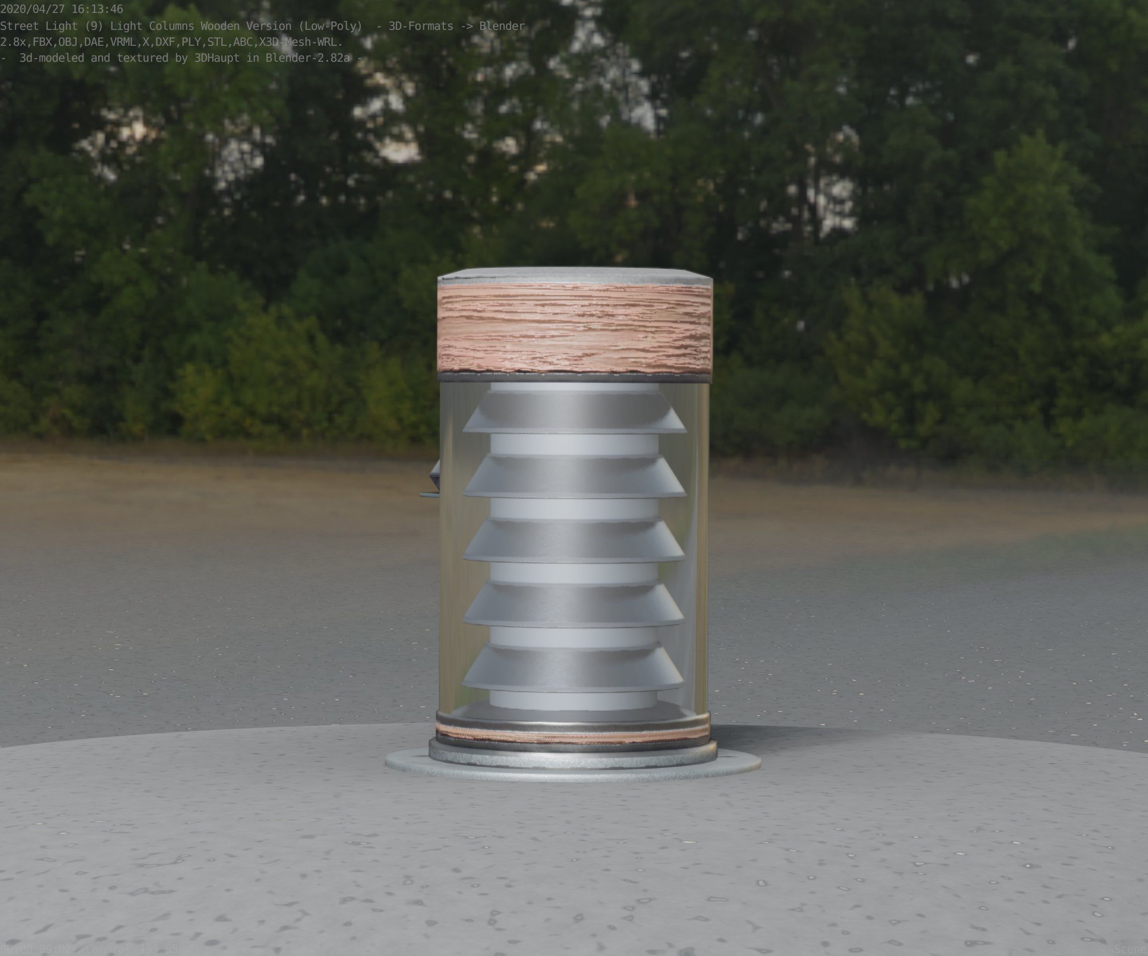 Wooden Light-Column 3 - Low-Poly Street-Light Set-9 Low-poly 3D model_18