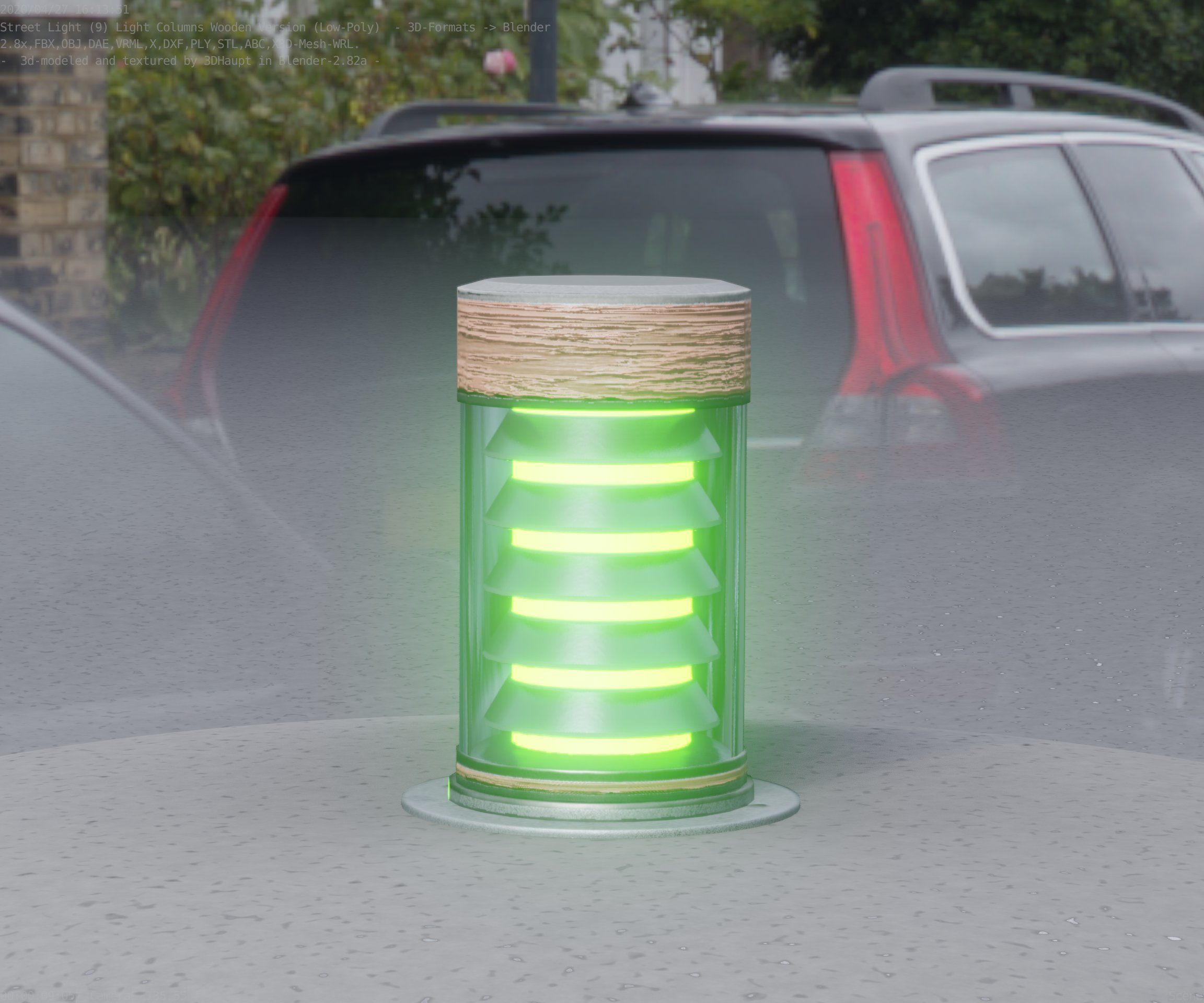 Wooden Light-Column 3 - Low-Poly Street-Light Set-9 Low-poly 3D model_21