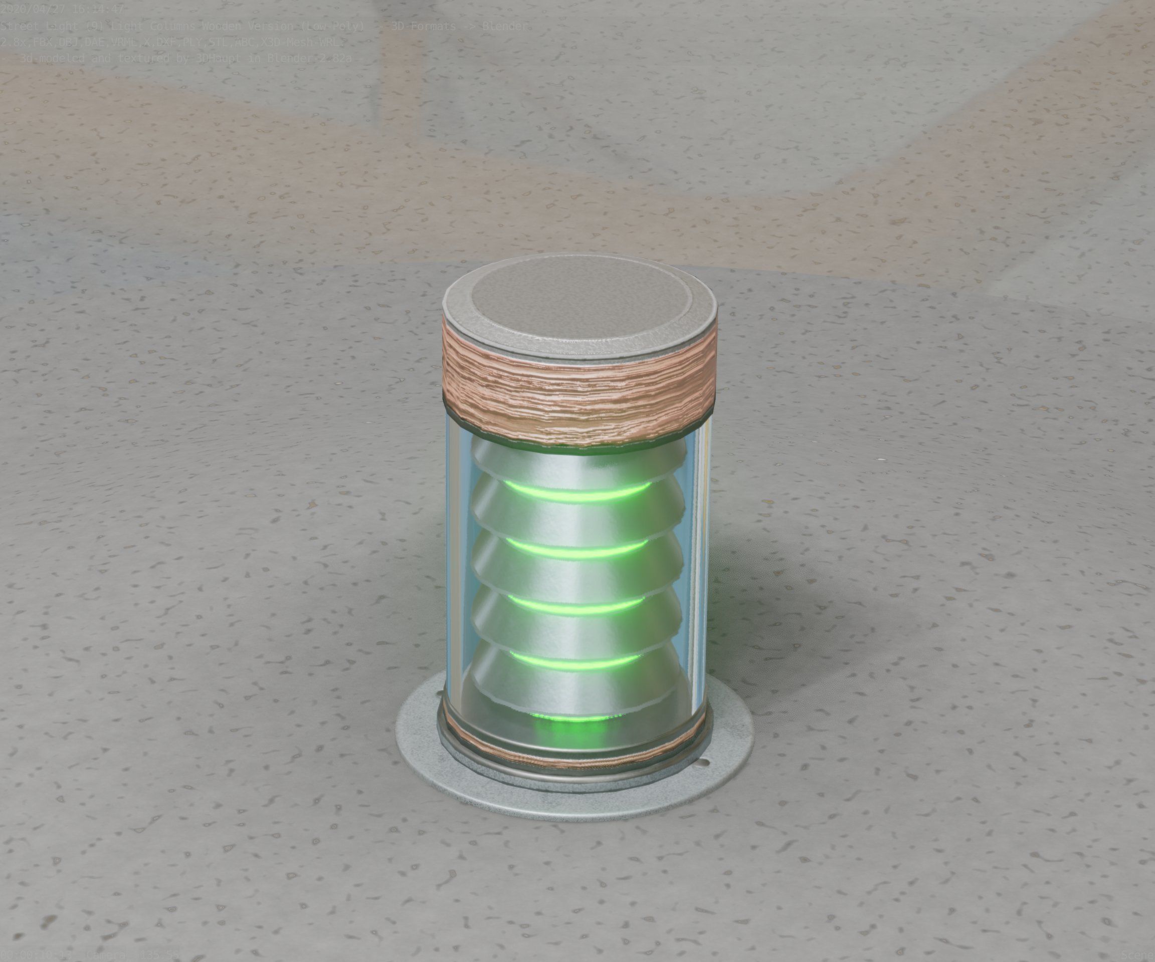 Wooden Light-Column 3 - Low-Poly Street-Light Set-9 Low-poly 3D model_53