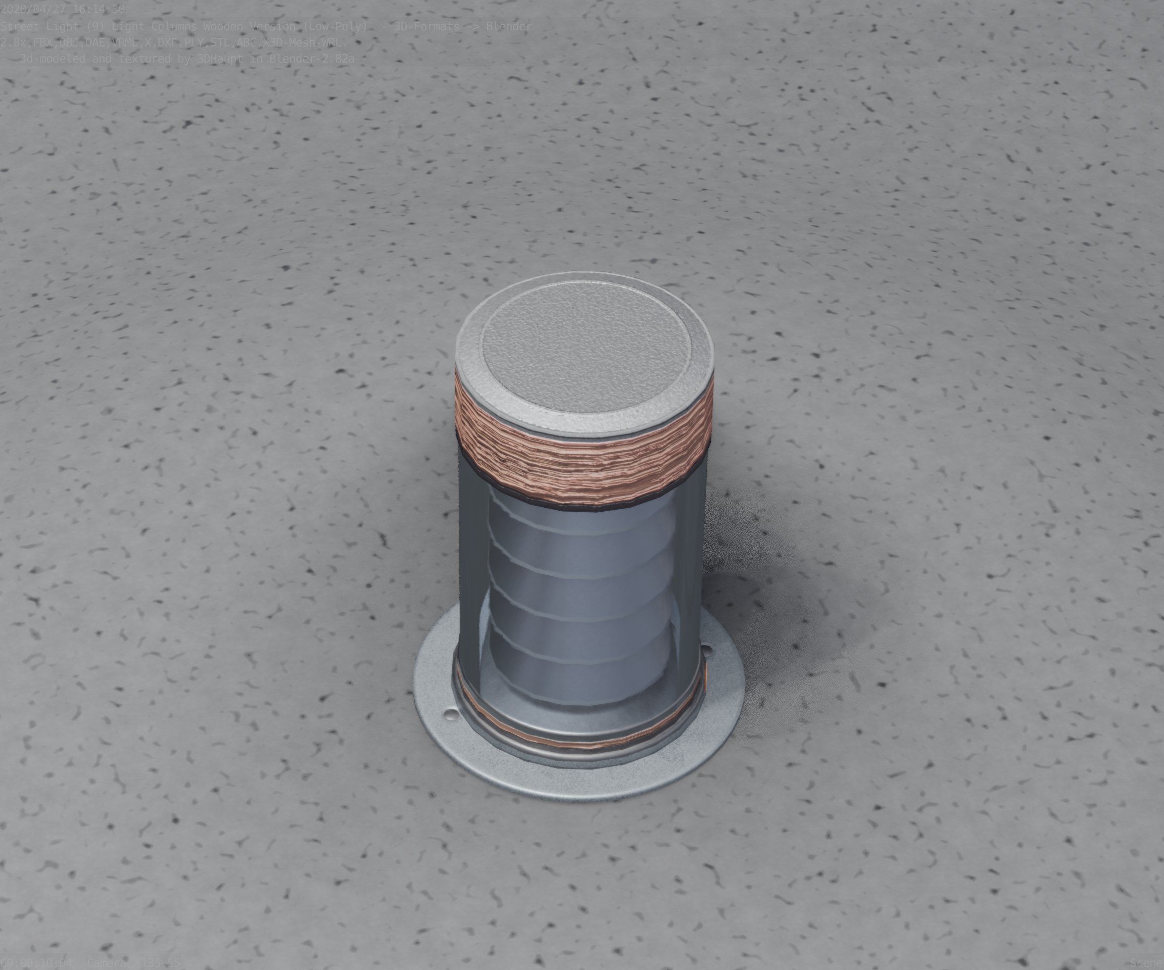 Wooden Light-Column 3 - Low-Poly Street-Light Set-9 Low-poly 3D model_44