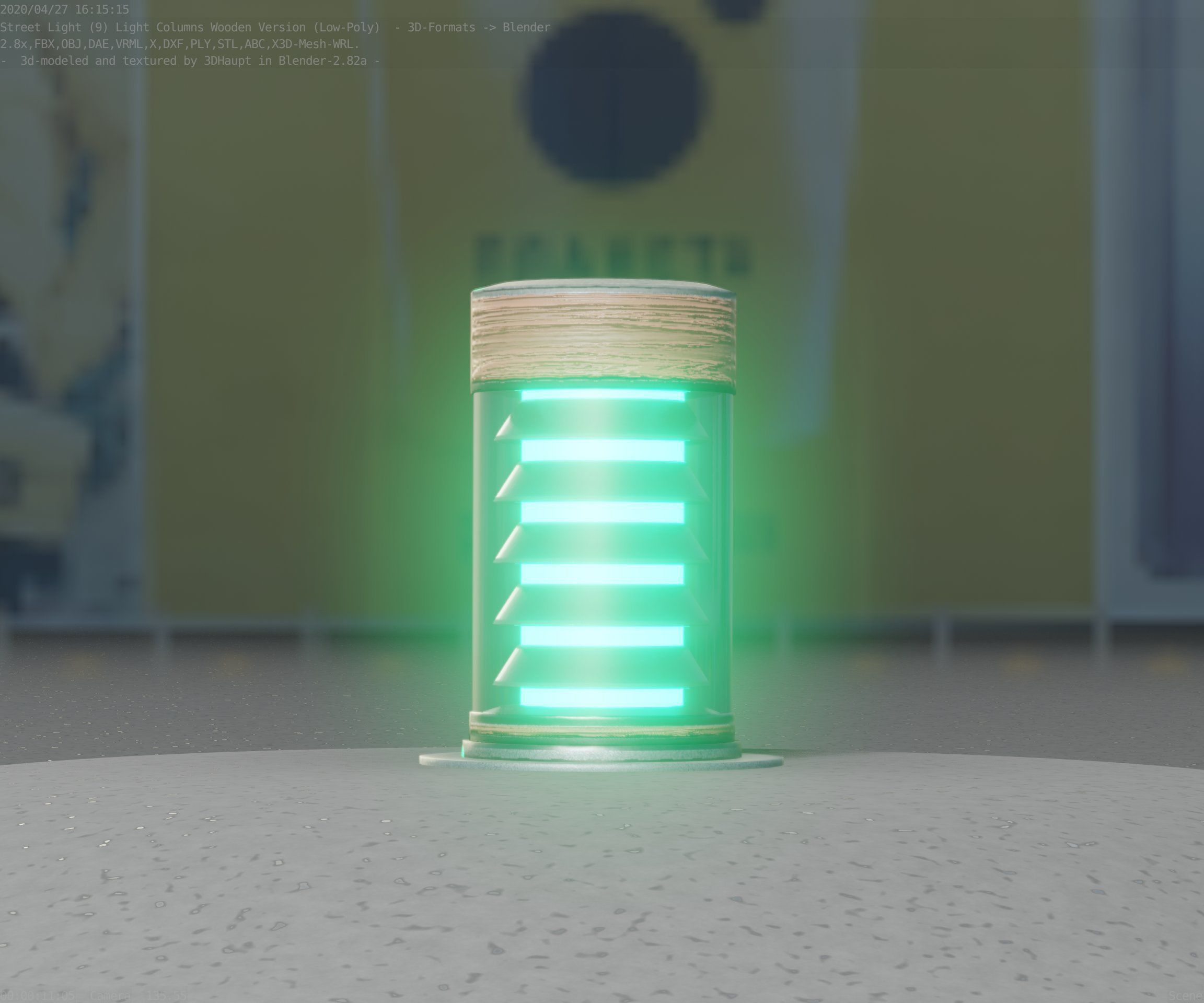 Wooden Light-Column 3 - Low-Poly Street-Light Set-9 Low-poly 3D model_69