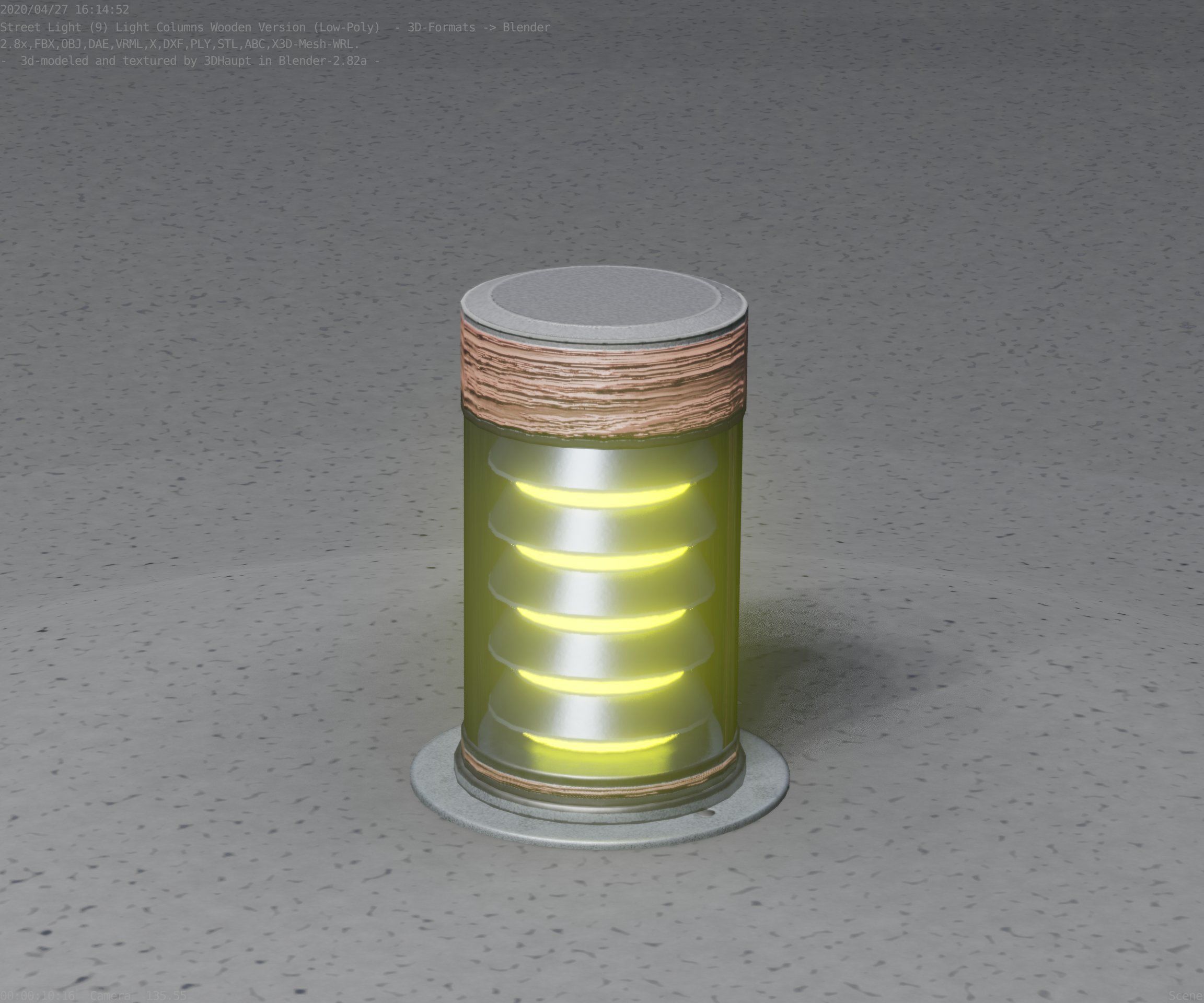 Wooden Light-Column 3 - Low-Poly Street-Light Set-9 Low-poly 3D model_56