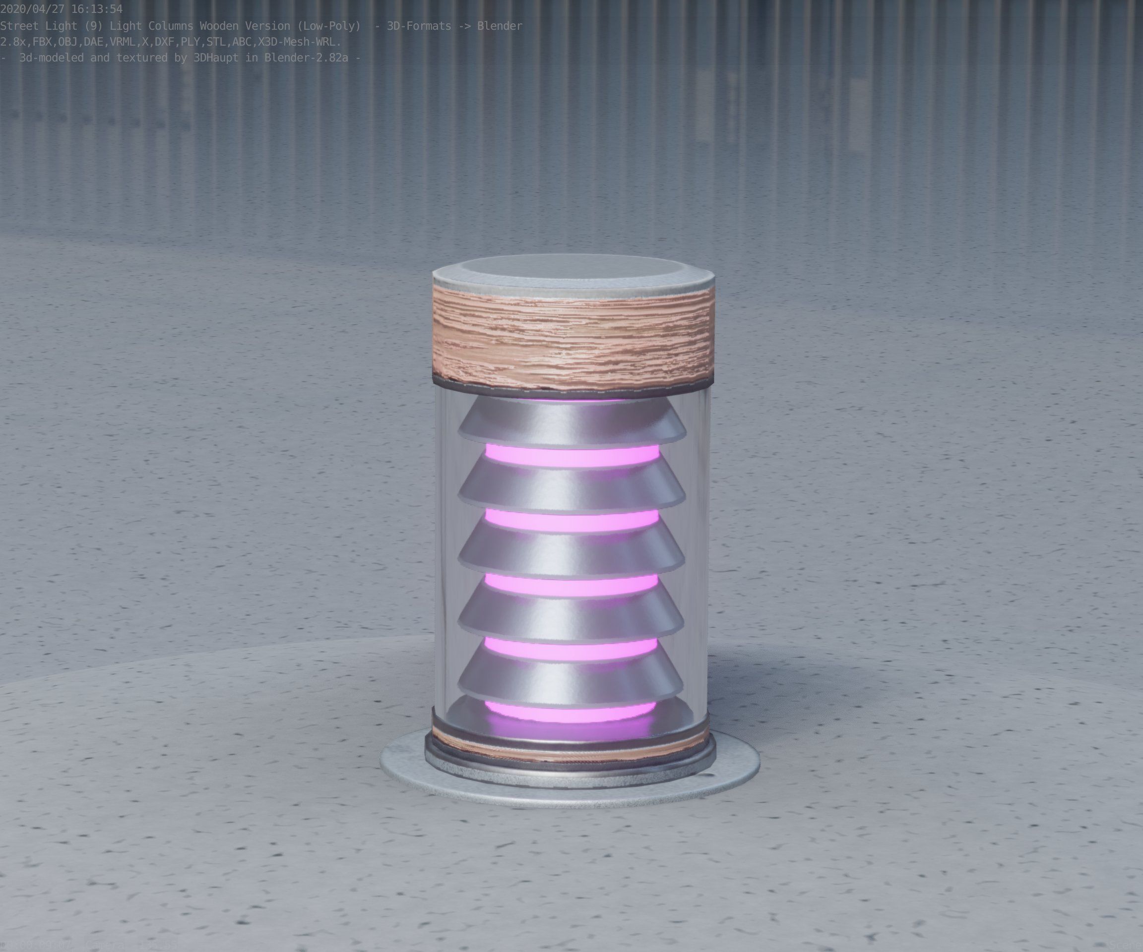 Wooden Light-Column 3 - Low-Poly Street-Light Set-9 Low-poly 3D model_23