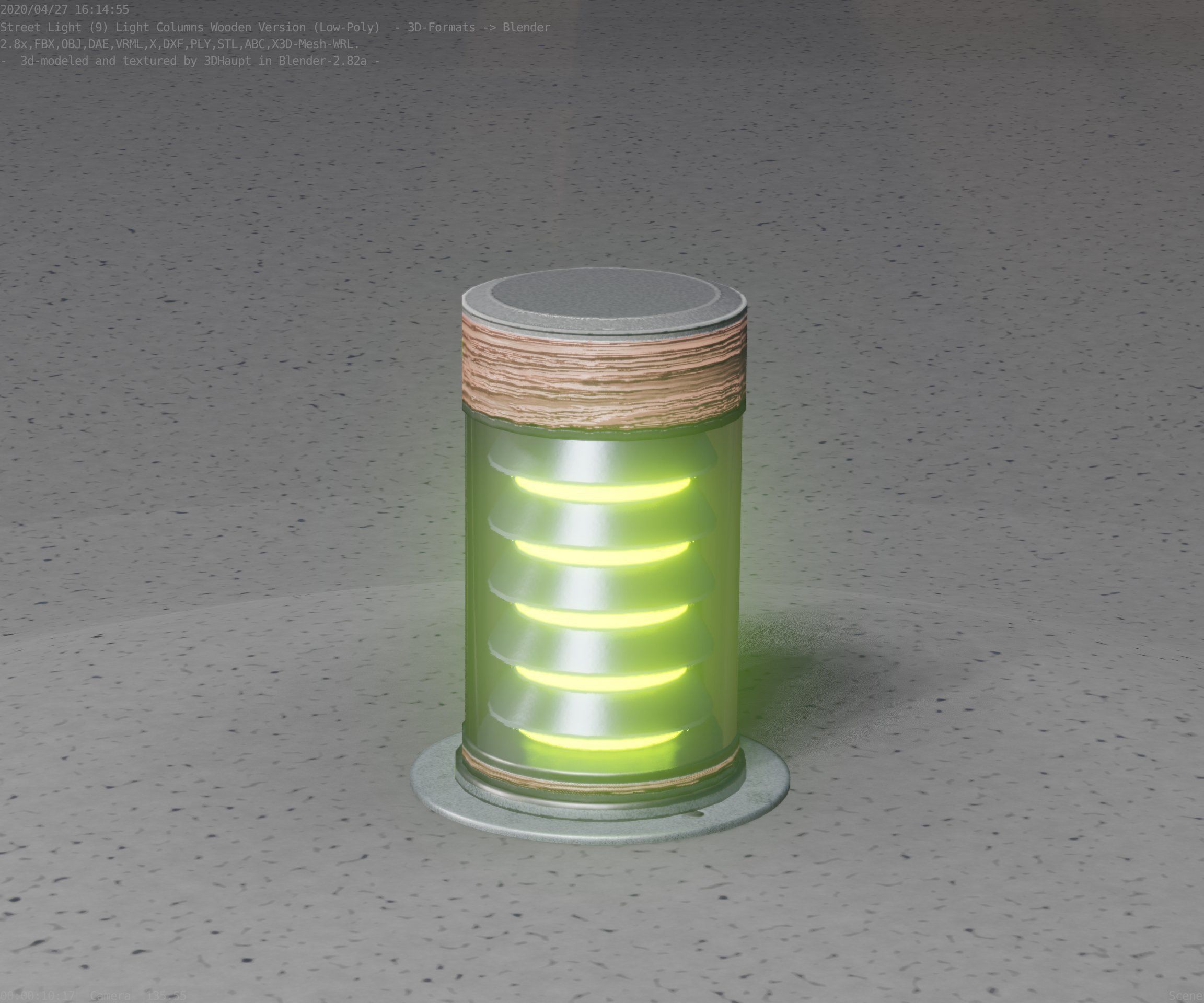 Wooden Light-Column 3 - Low-Poly Street-Light Set-9 Low-poly 3D model_57