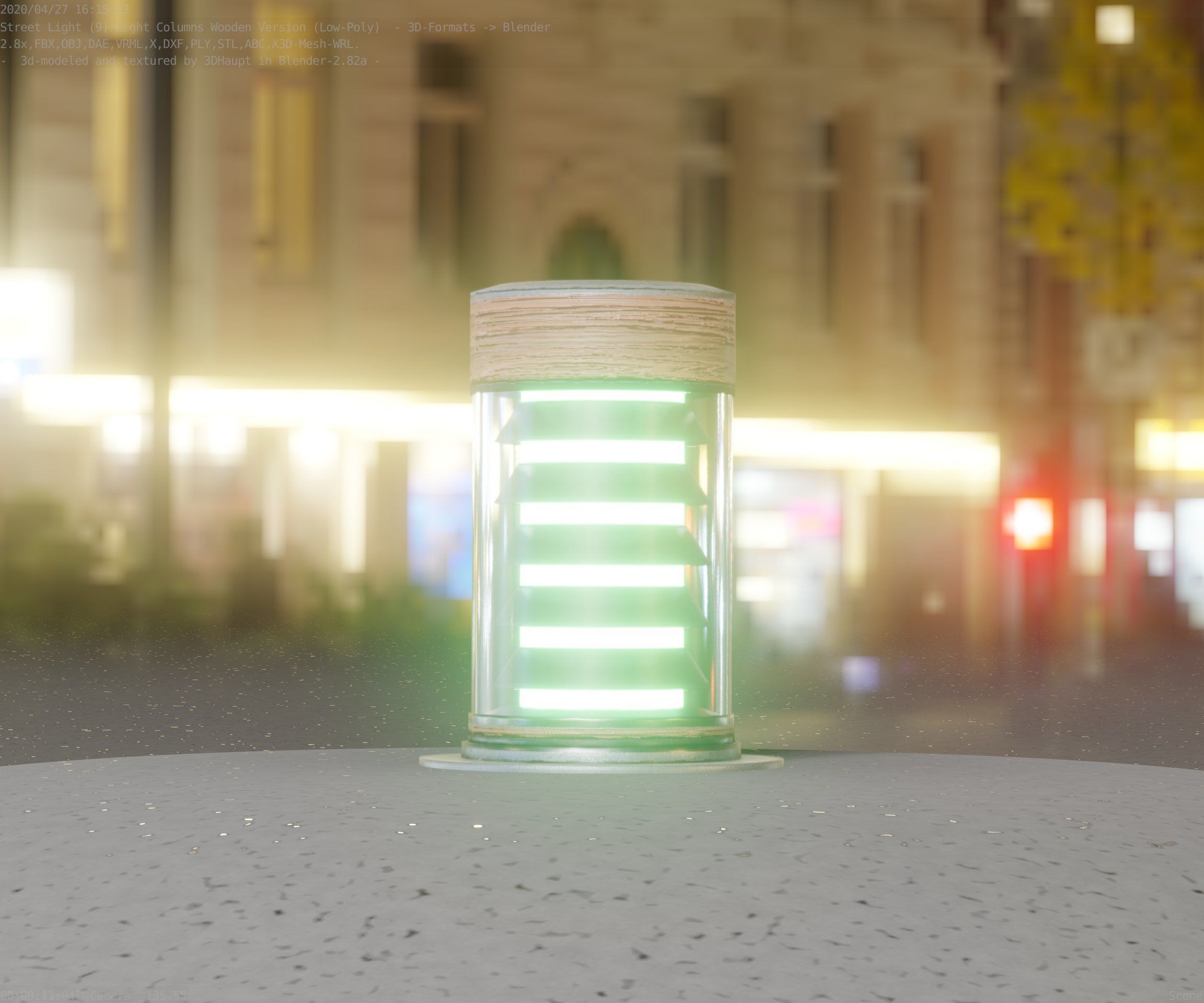 Wooden Light-Column 3 - Low-Poly Street-Light Set-9 Low-poly 3D model_68