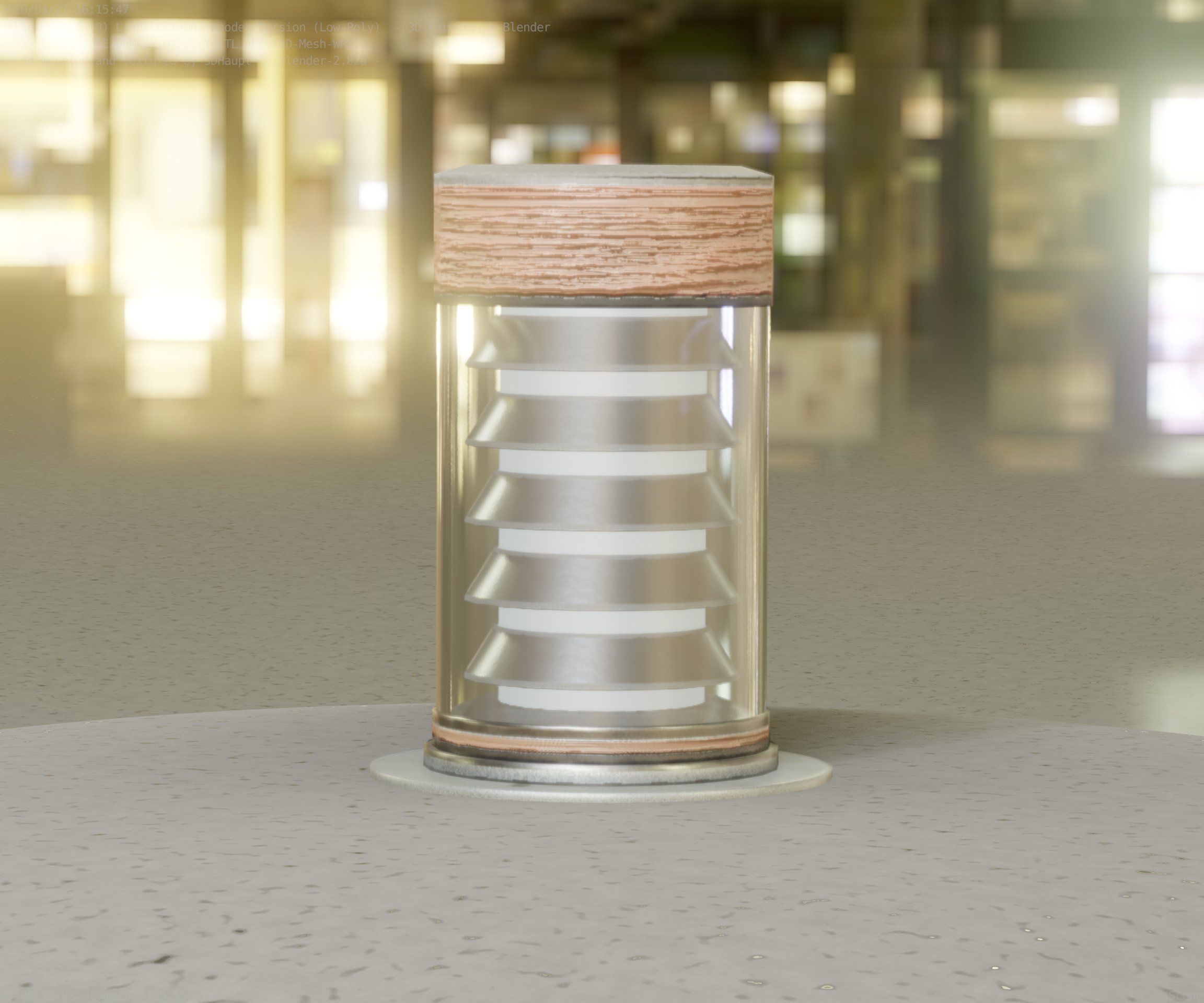 Wooden Light-Column 3 - Low-Poly Street-Light Set-9 Low-poly 3D model_91