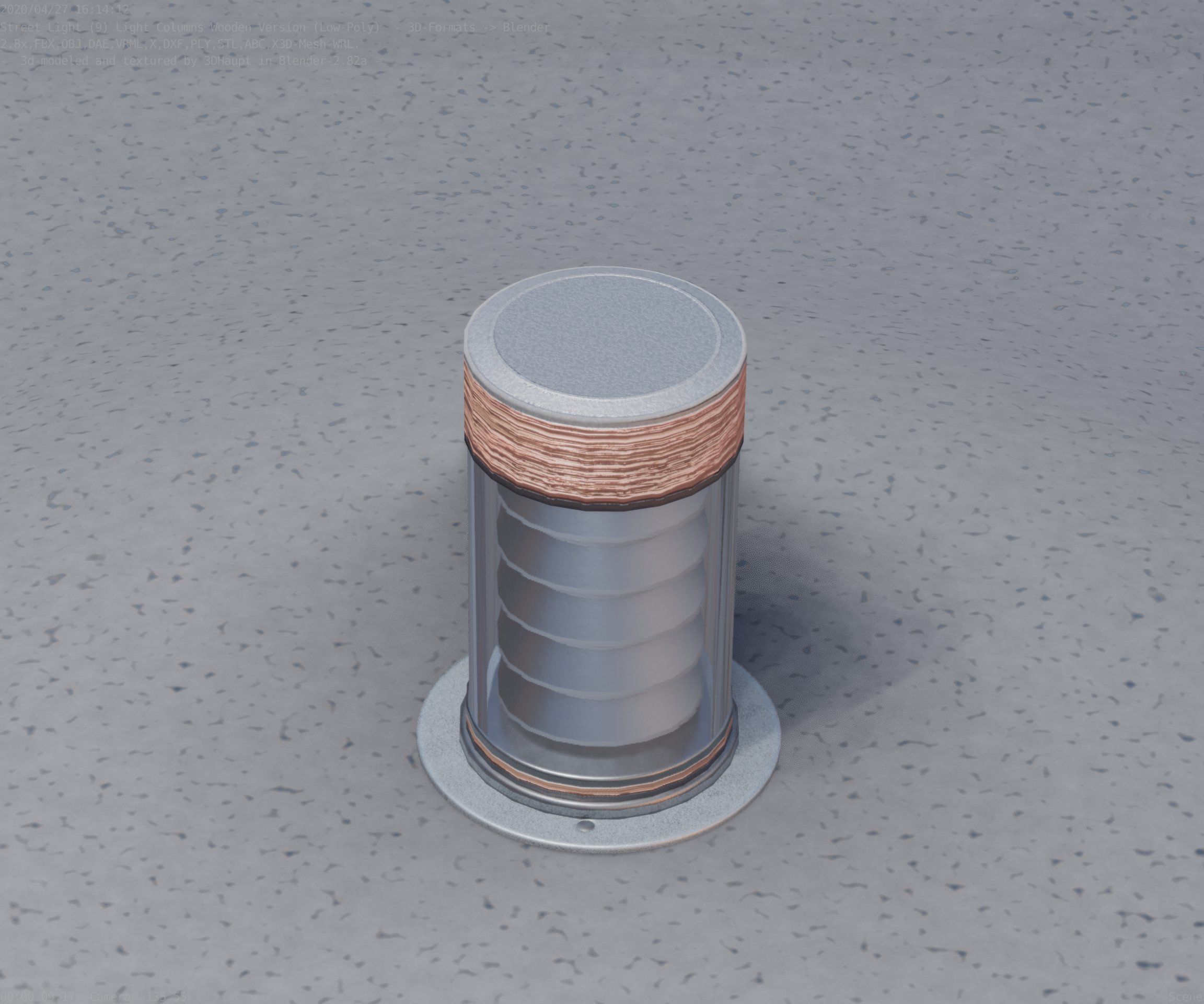 Wooden Light-Column 3 - Low-Poly Street-Light Set-9 Low-poly 3D model_33