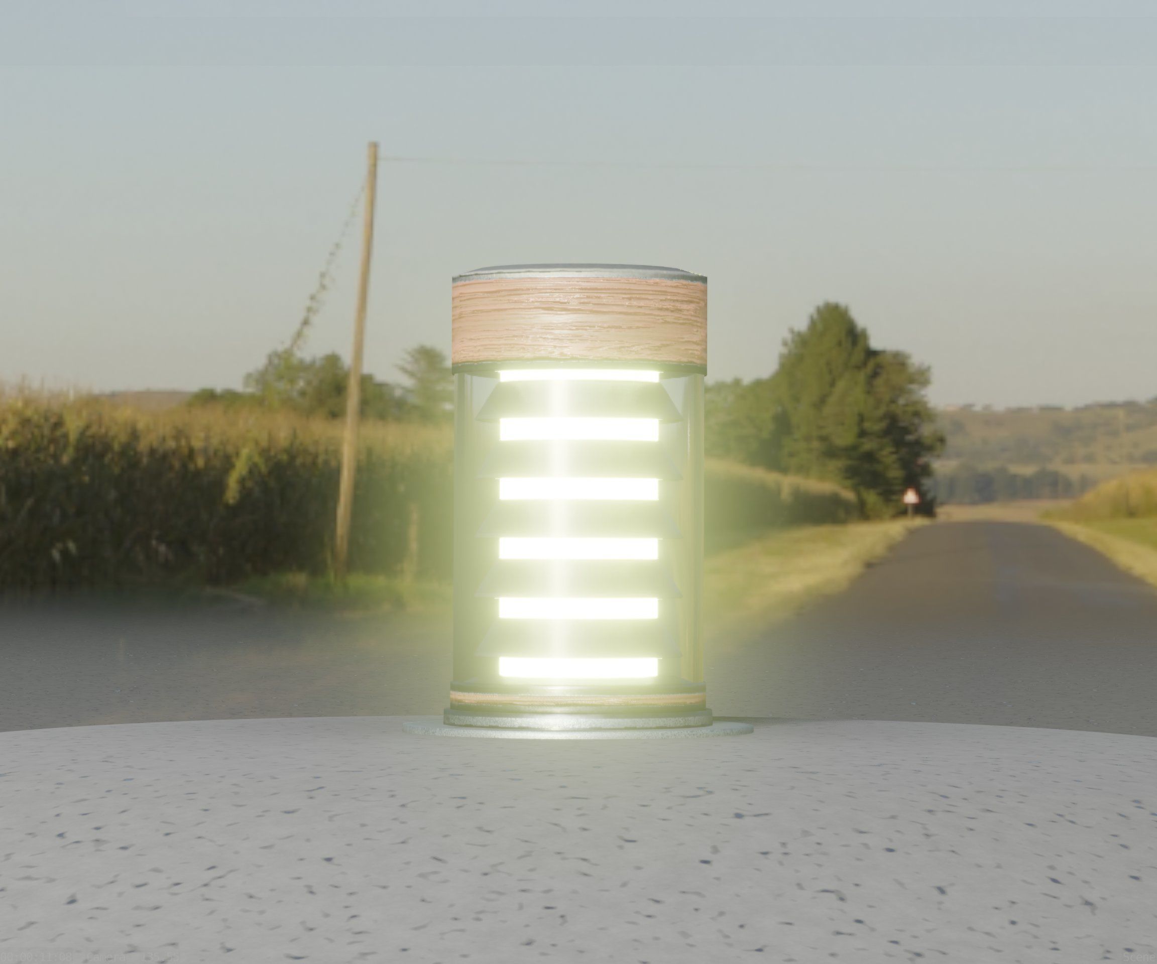 Wooden Light-Column 3 - Low-Poly Street-Light Set-9 Low-poly 3D model_72