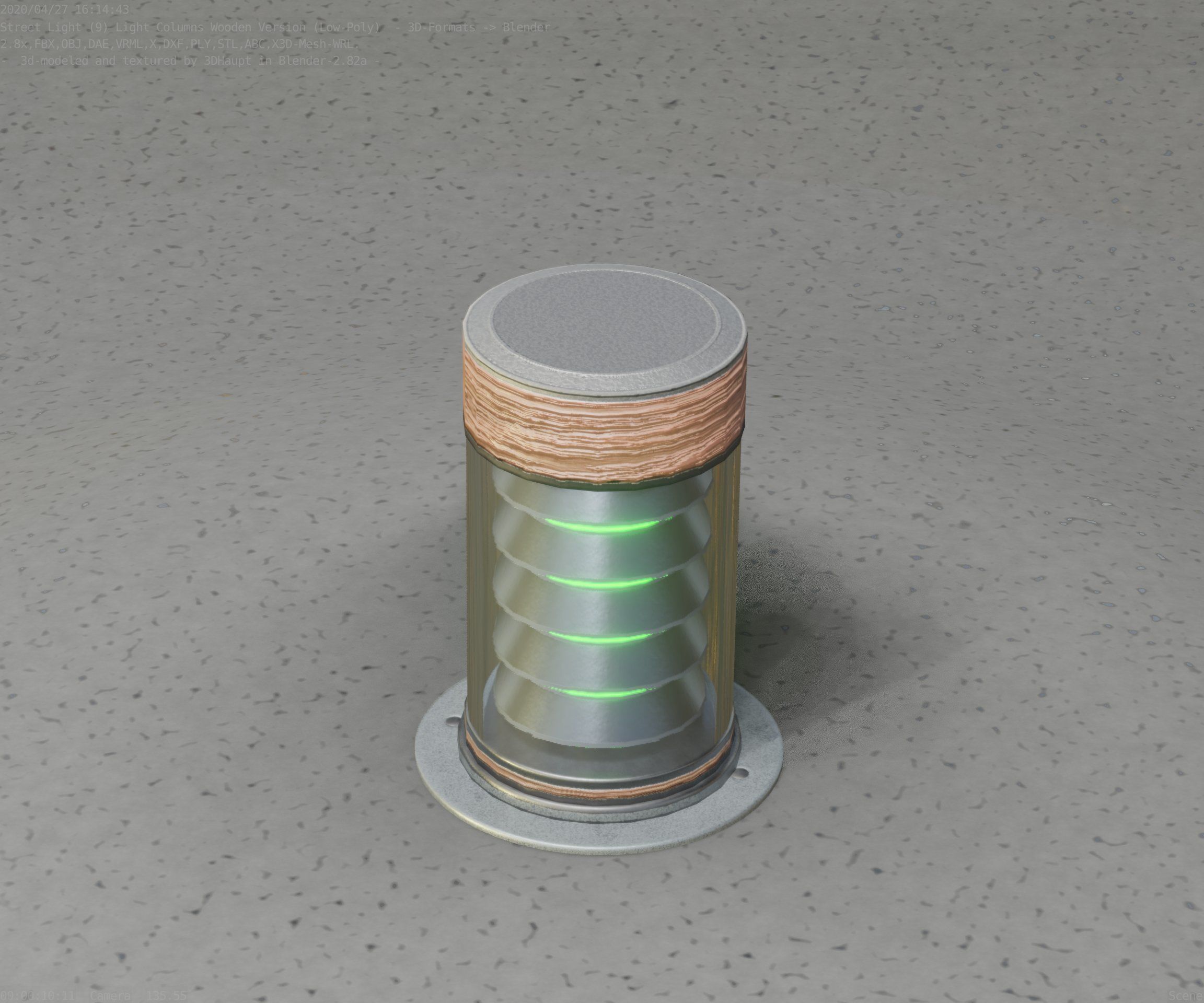 Wooden Light-Column 3 - Low-Poly Street-Light Set-9 Low-poly 3D model_51