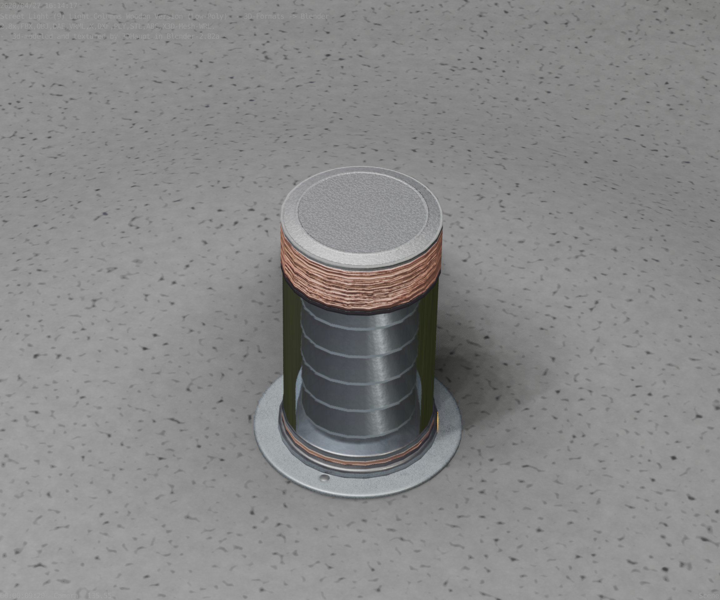 Wooden Light-Column 3 - Low-Poly Street-Light Set-9 Low-poly 3D model_36