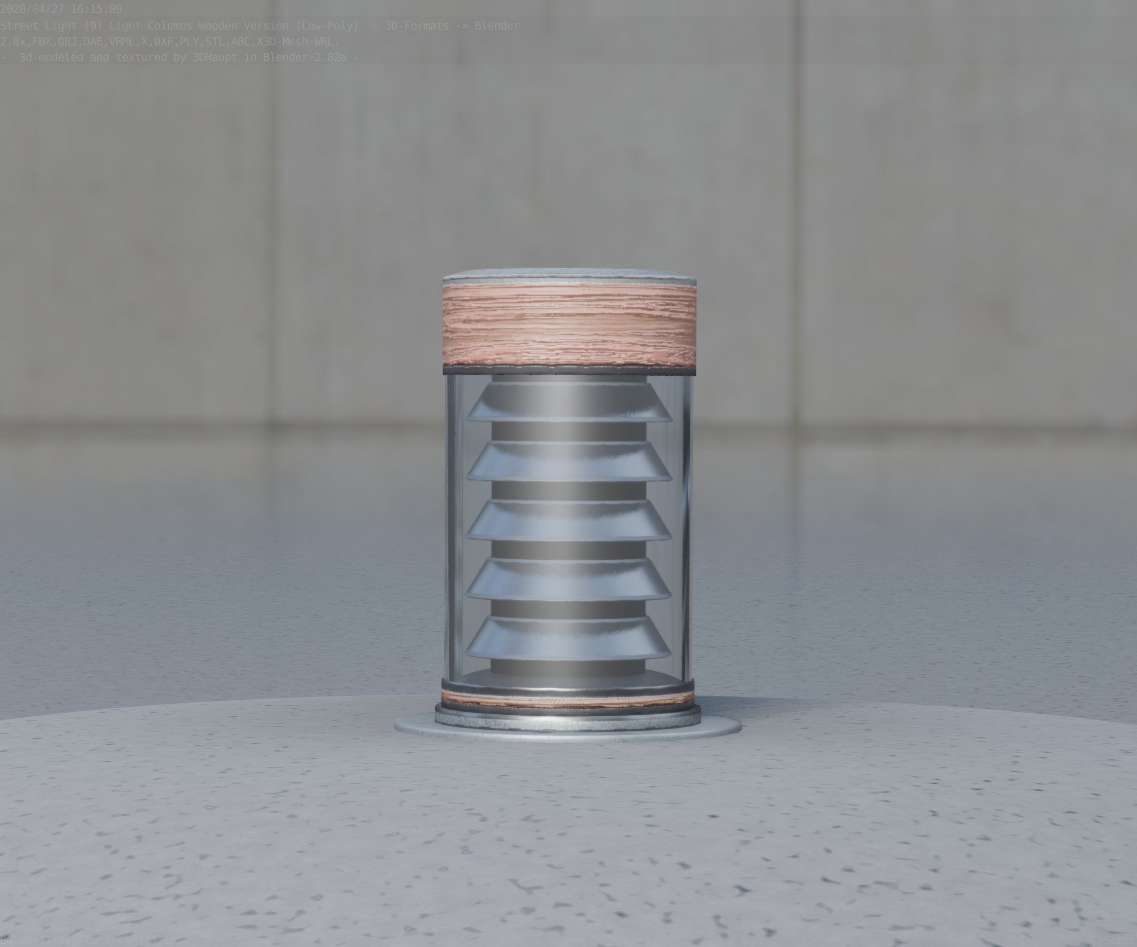 Wooden Light-Column 3 - Low-Poly Street-Light Set-9 Low-poly 3D model_65