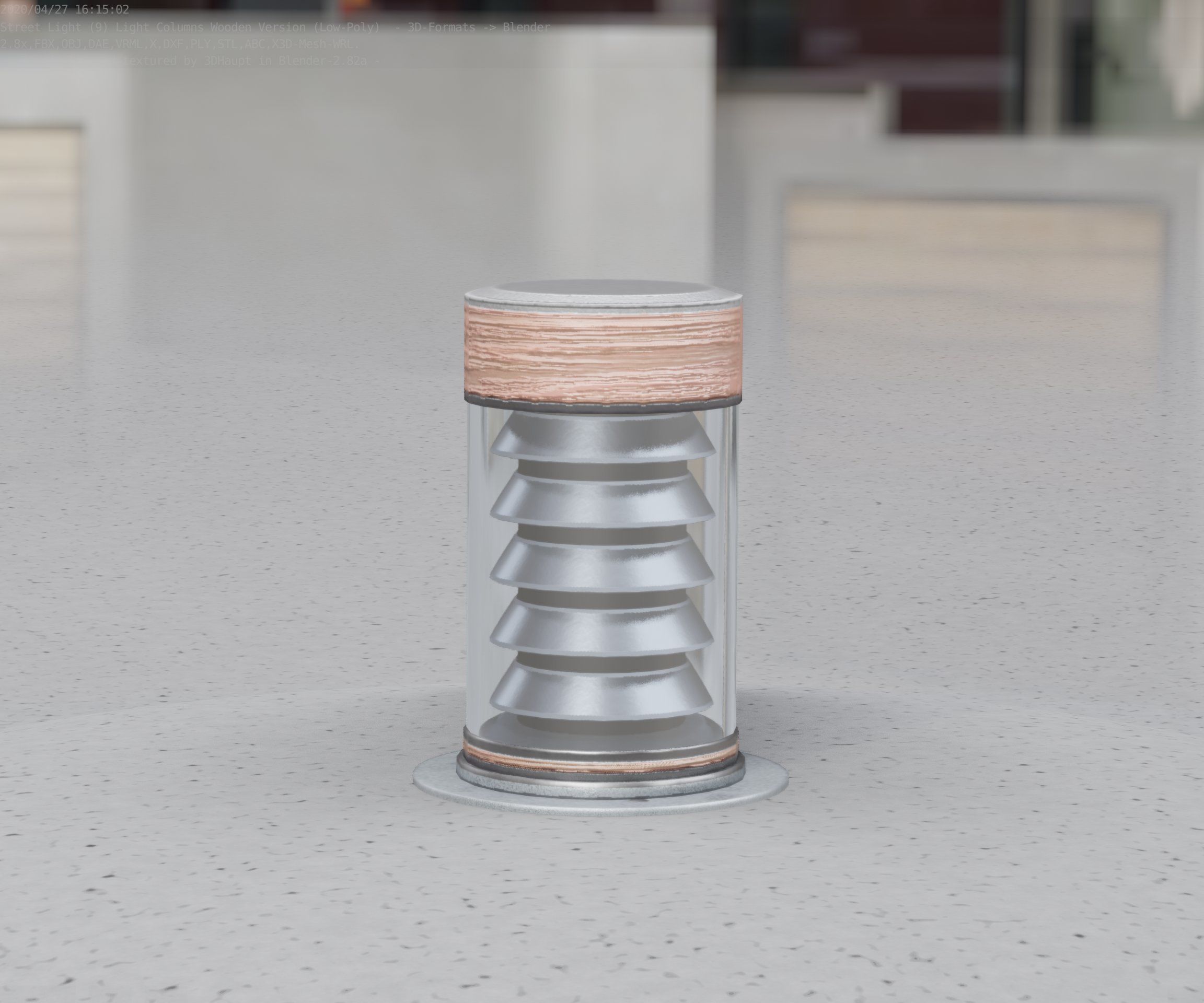 Wooden Light-Column 3 - Low-Poly Street-Light Set-9 Low-poly 3D model_61