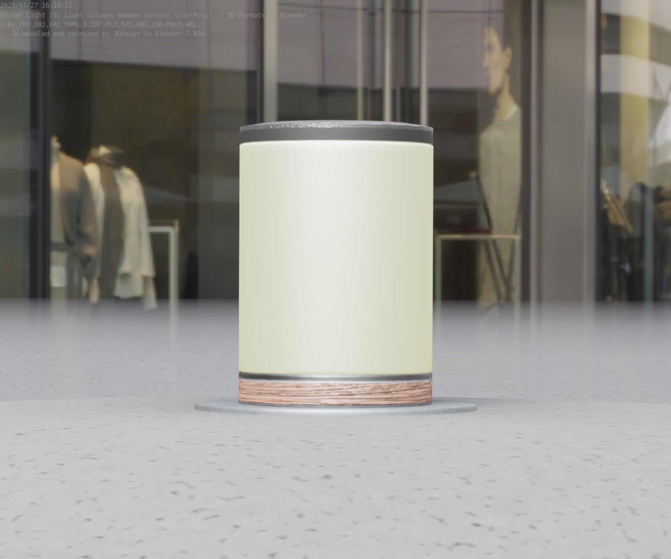 Light Column made of wood 4 - Low-Poly Street-Light Set-9 Low-poly 3D model_72