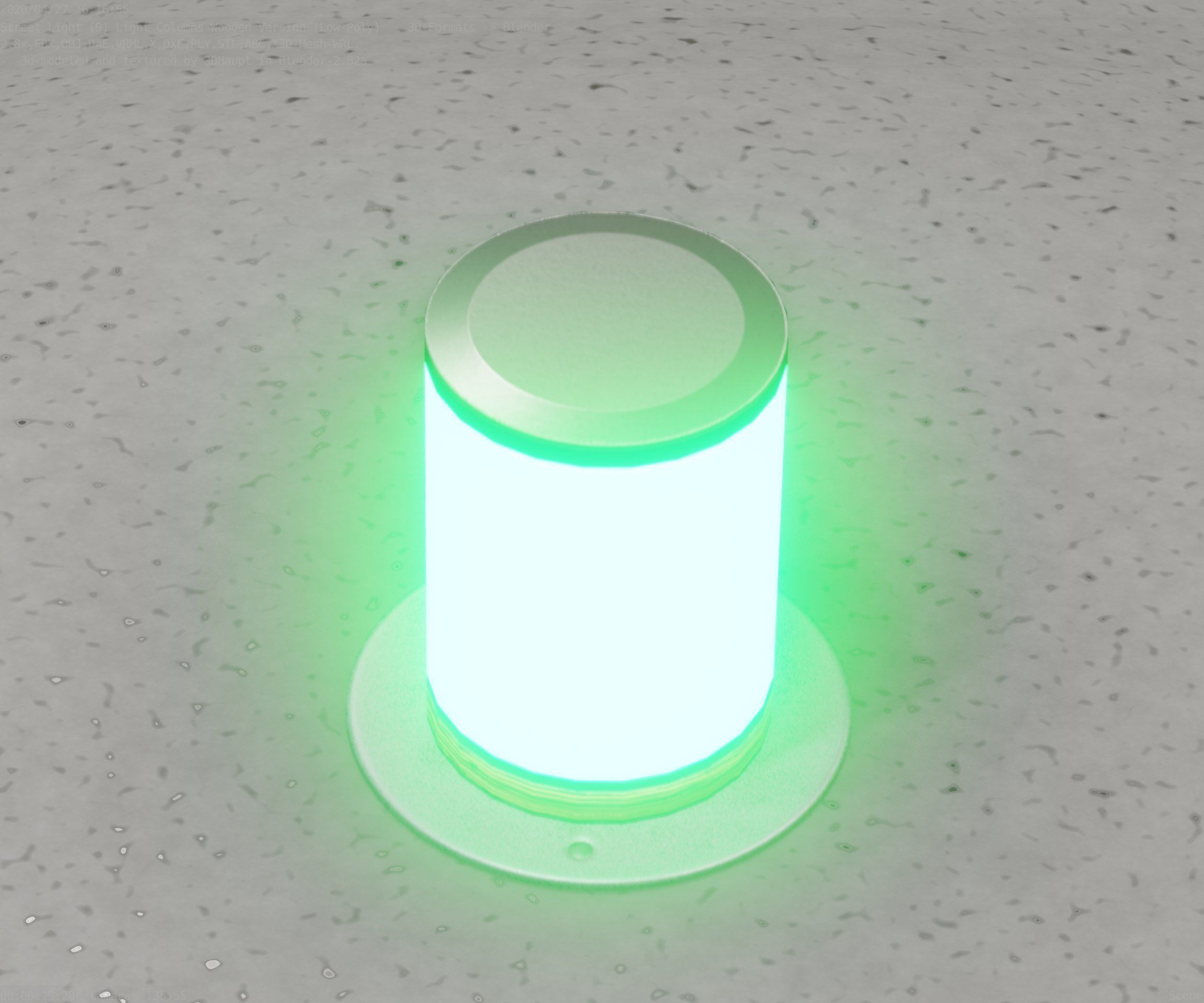 Light Column made of wood 4 - Low-Poly Street-Light Set-9 Low-poly 3D model_32