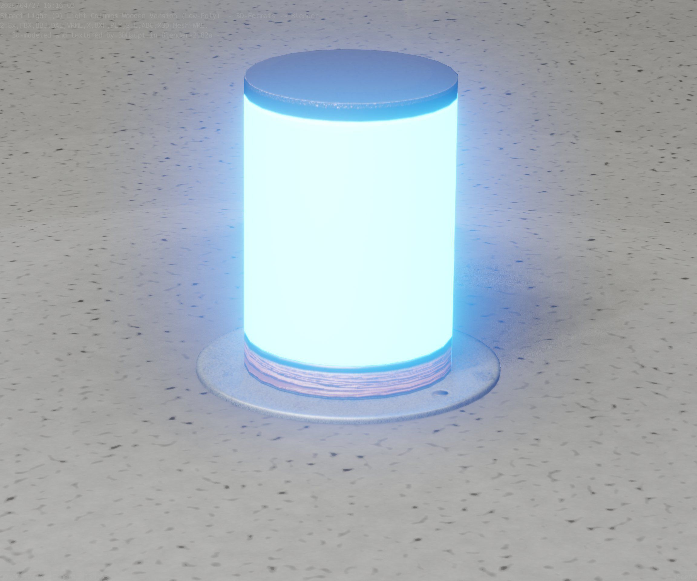 Light Column made of wood 4 - Low-Poly Street-Light Set-9 Low-poly 3D model_2