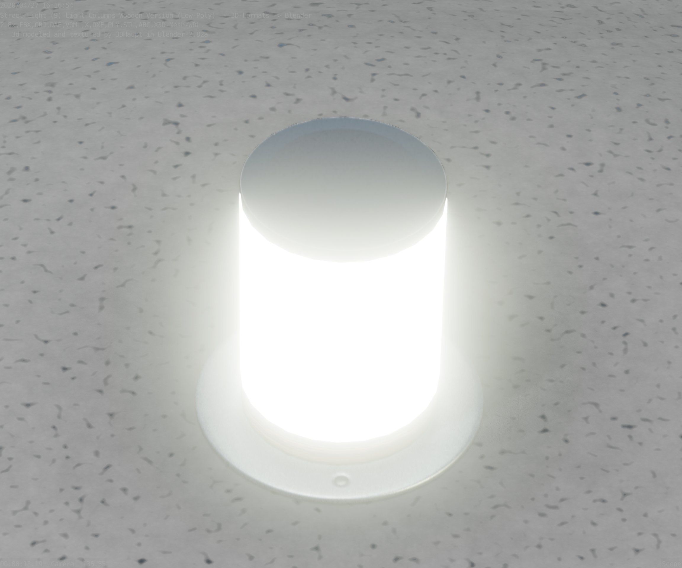 Light Column made of wood 4 - Low-Poly Street-Light Set-9 Low-poly 3D model_31