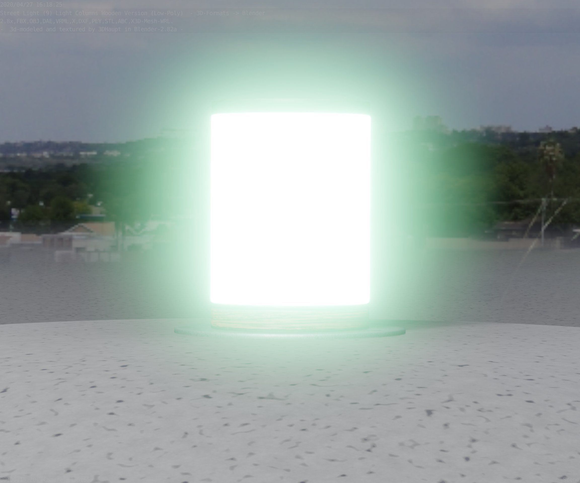 Light Column made of wood 4 - Low-Poly Street-Light Set-9 Low-poly 3D model_80