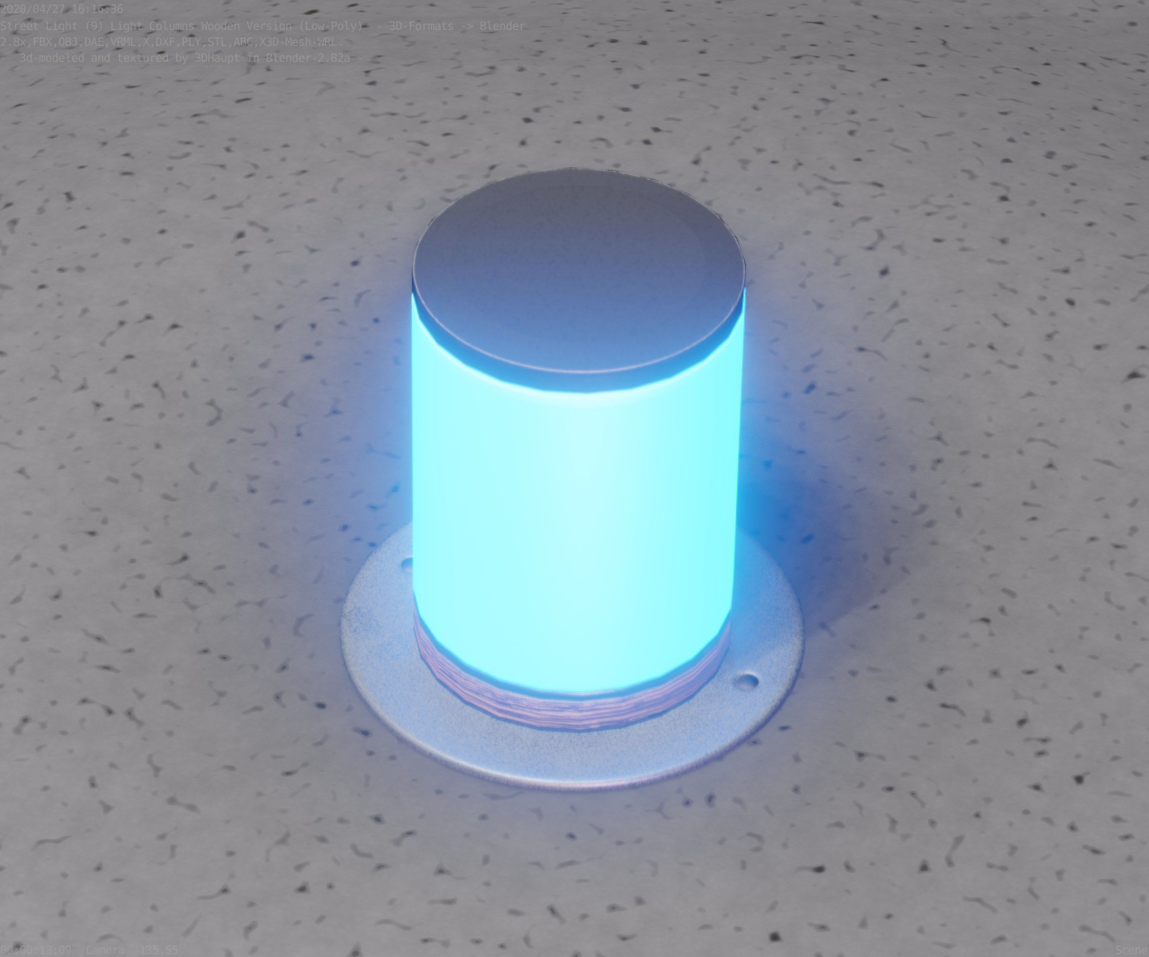 Light Column made of wood 4 - Low-Poly Street-Light Set-9 Low-poly 3D model_21