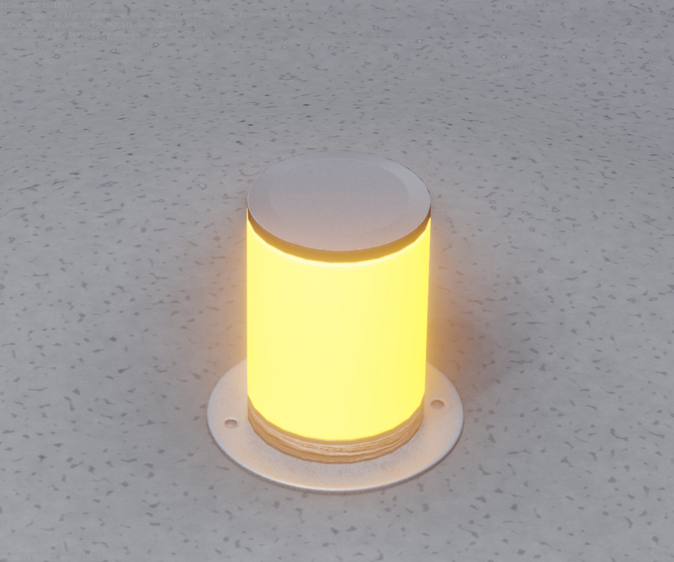 Light Column made of wood 4 - Low-Poly Street-Light Set-9 Low-poly 3D model_45