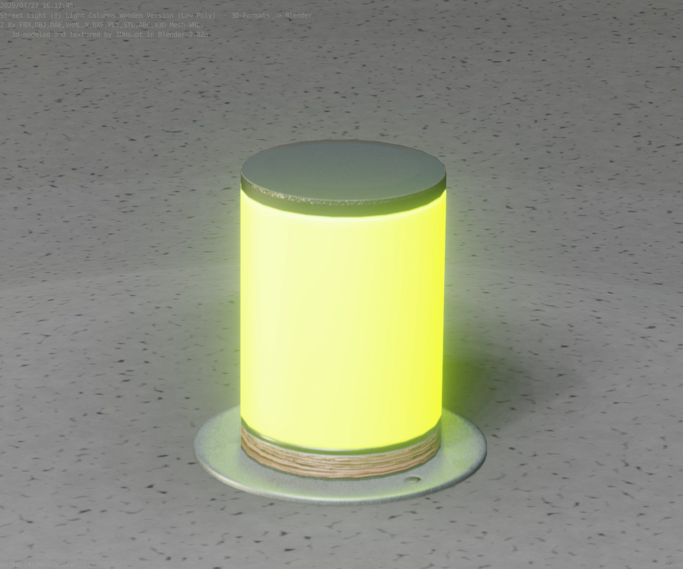 Light Column made of wood 4 - Low-Poly Street-Light Set-9 Low-poly 3D model_56