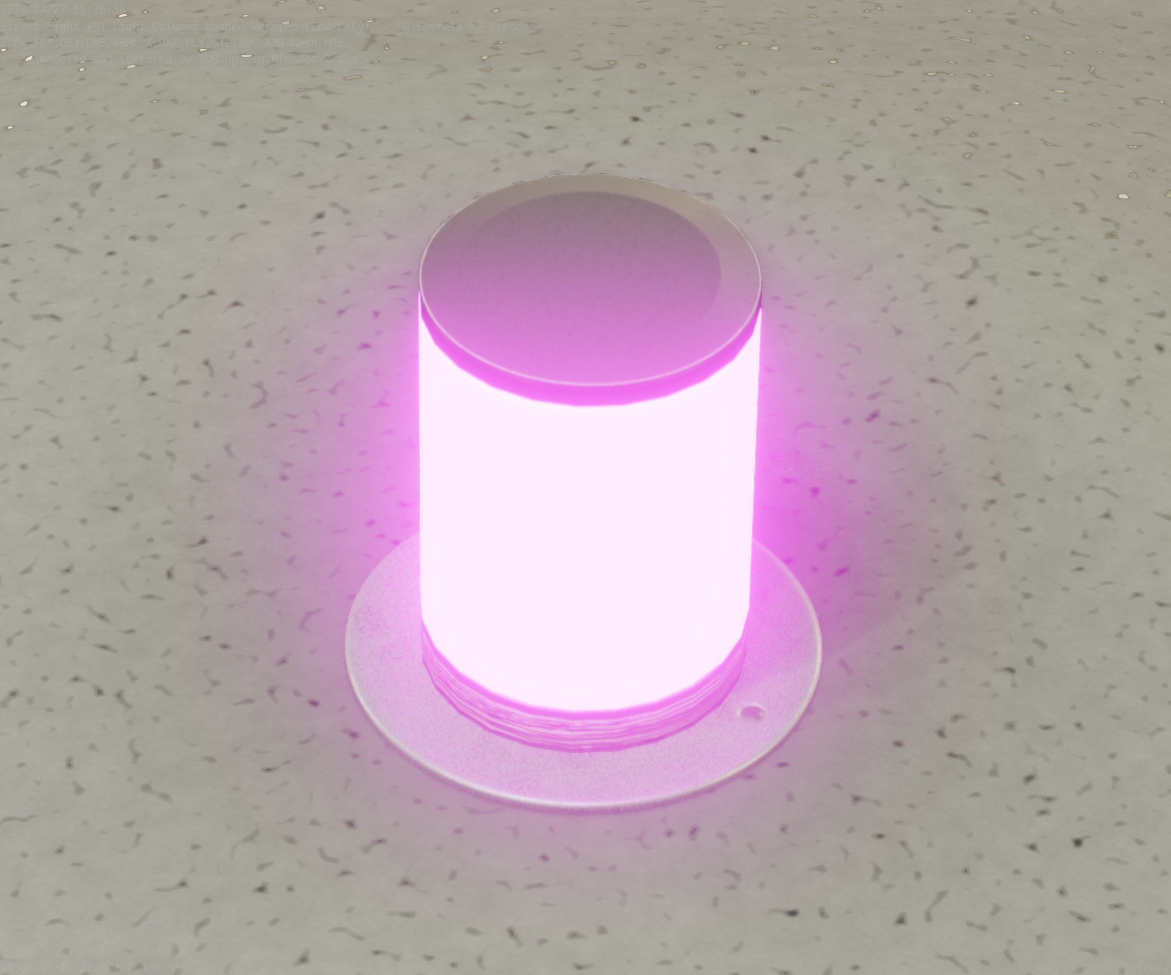 Light Column made of wood 4 - Low-Poly Street-Light Set-9 Low-poly 3D model_22