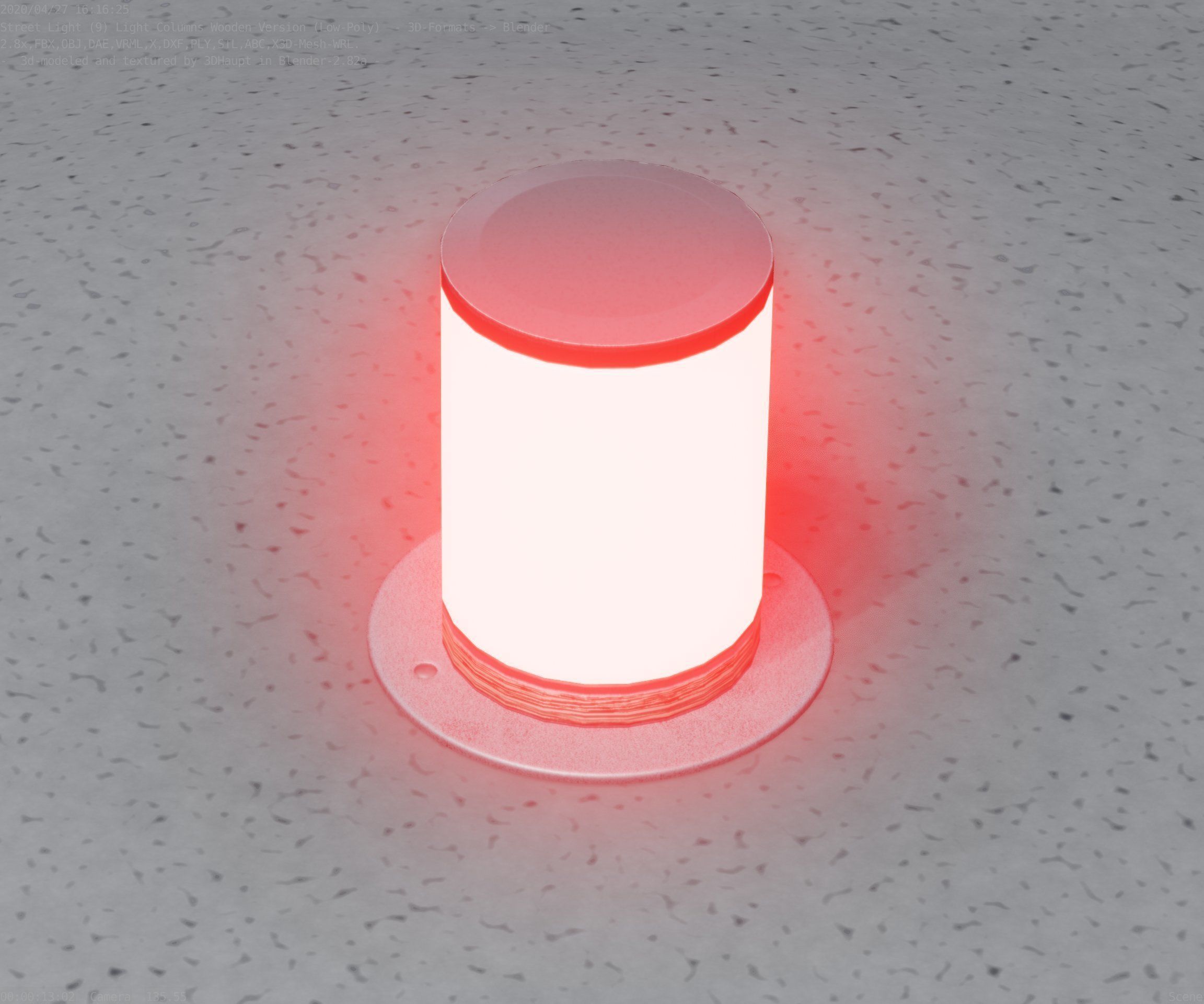 Light Column made of wood 4 - Low-Poly Street-Light Set-9 Low-poly 3D model_14