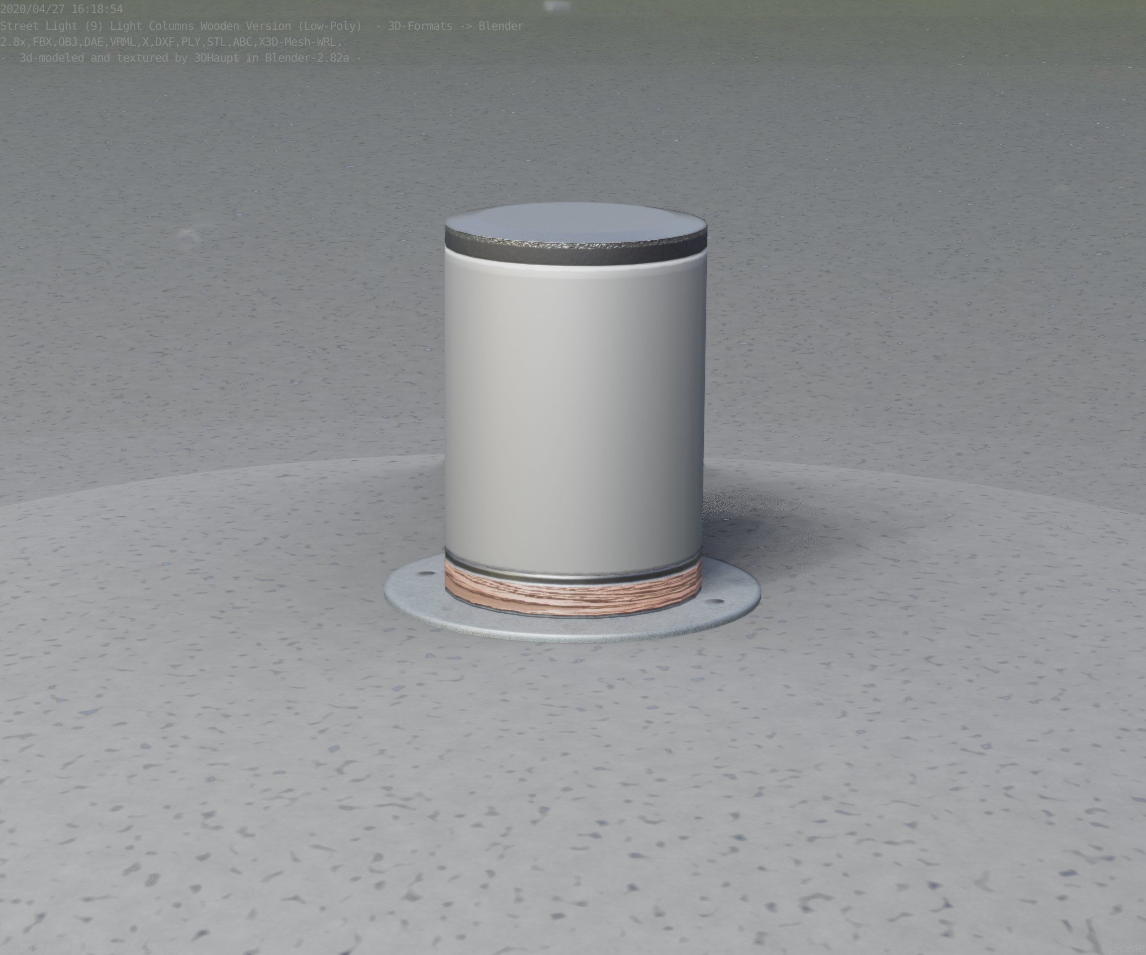 Light Column made of wood 4 - Low-Poly Street-Light Set-9 Low-poly 3D model_98