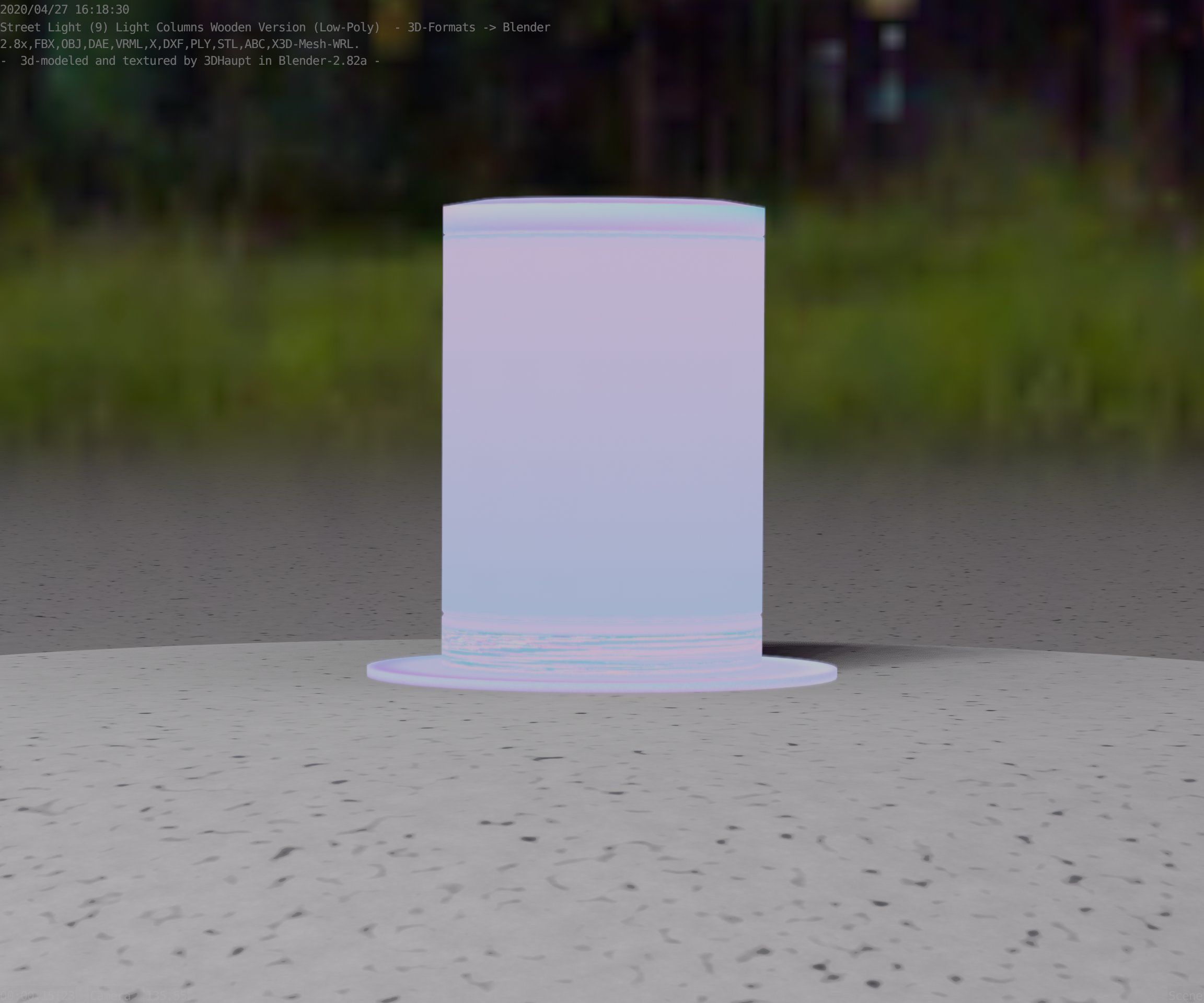 Light Column made of wood 4 - Low-Poly Street-Light Set-9 Low-poly 3D model_83