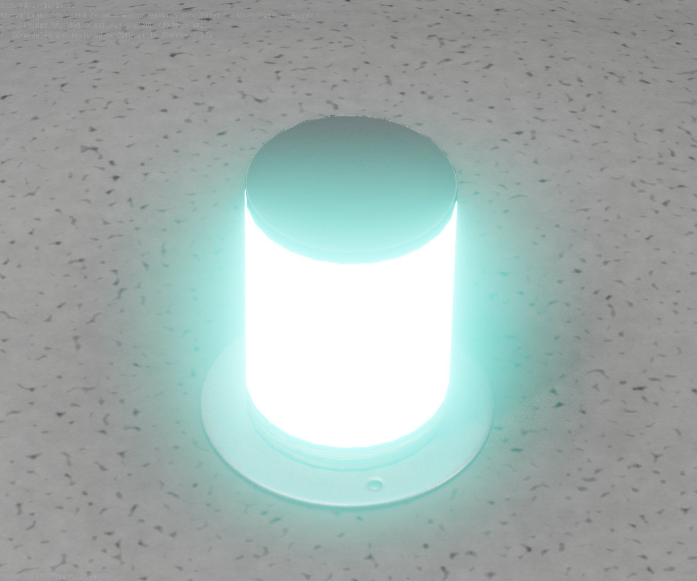 Light Column made of wood 4 - Low-Poly Street-Light Set-9 Low-poly 3D model_29