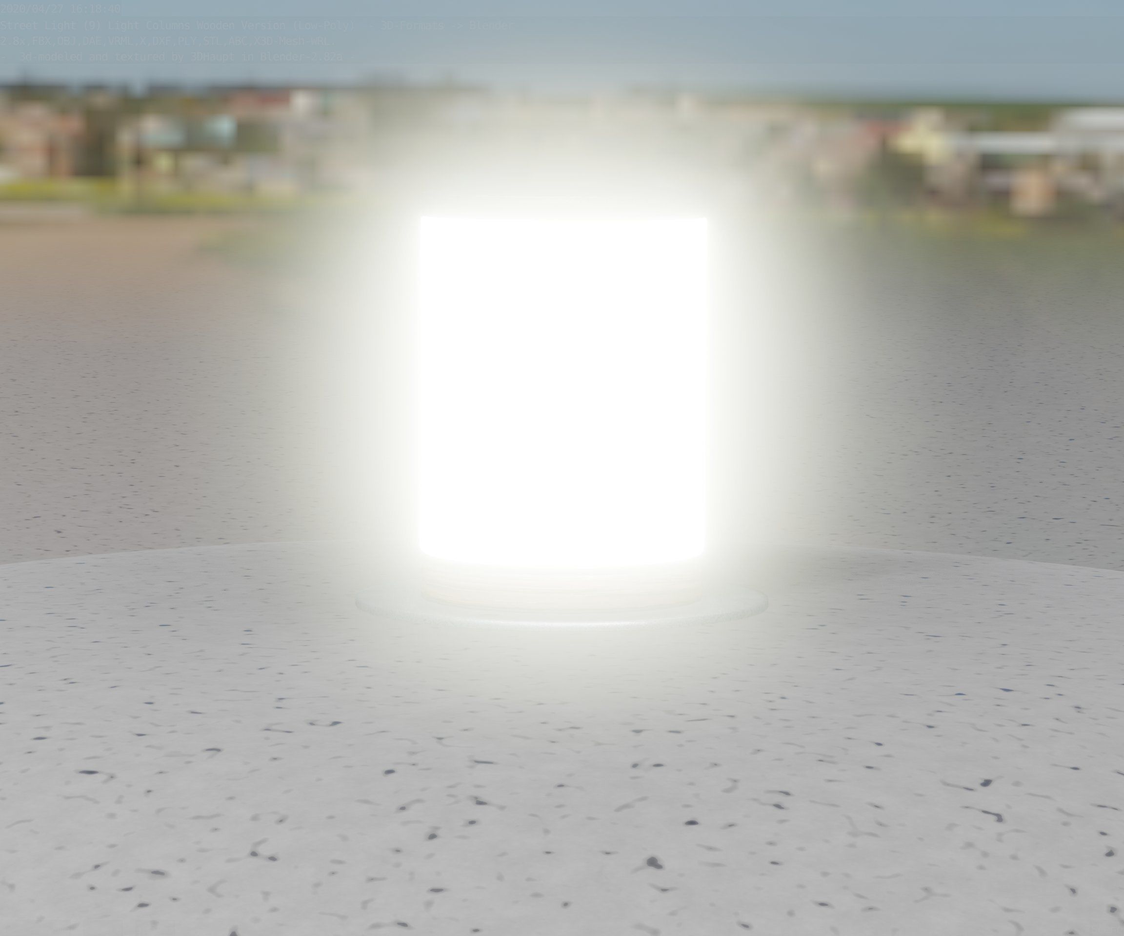 Light Column made of wood 4 - Low-Poly Street-Light Set-9 Low-poly 3D model_90