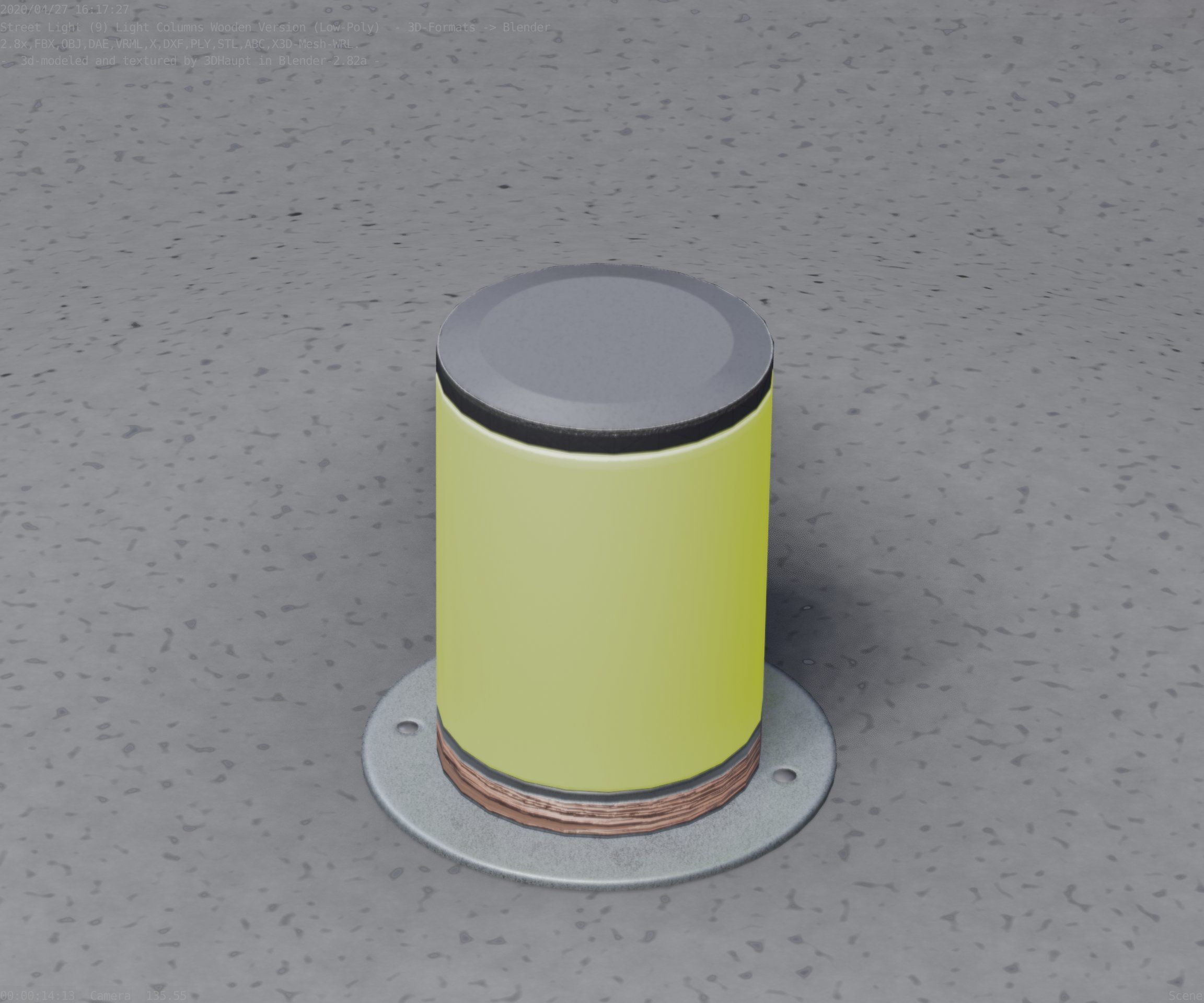 Light Column made of wood 4 - Low-Poly Street-Light Set-9 Low-poly 3D model_49