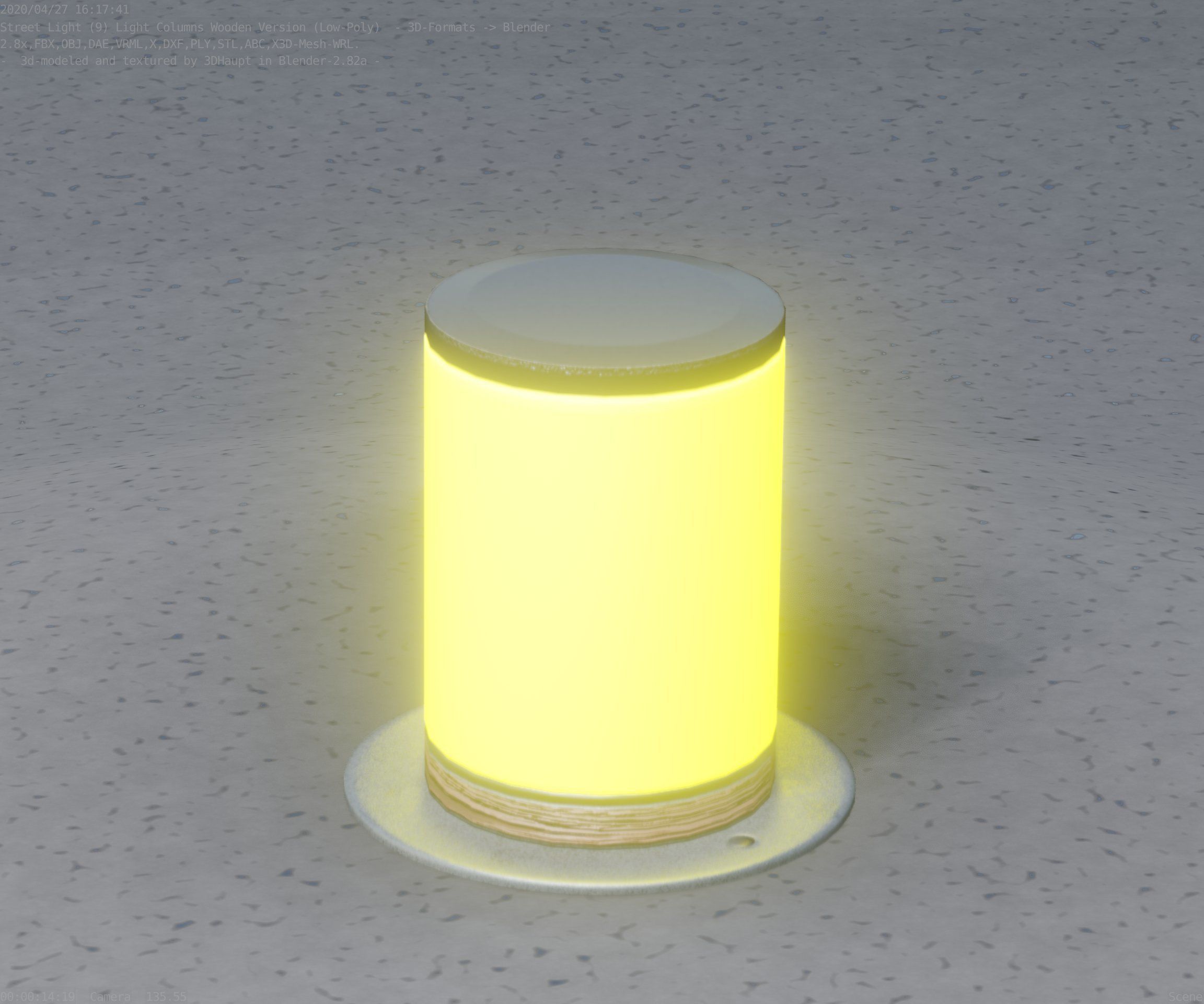 Light Column made of wood 4 - Low-Poly Street-Light Set-9 Low-poly 3D model_55