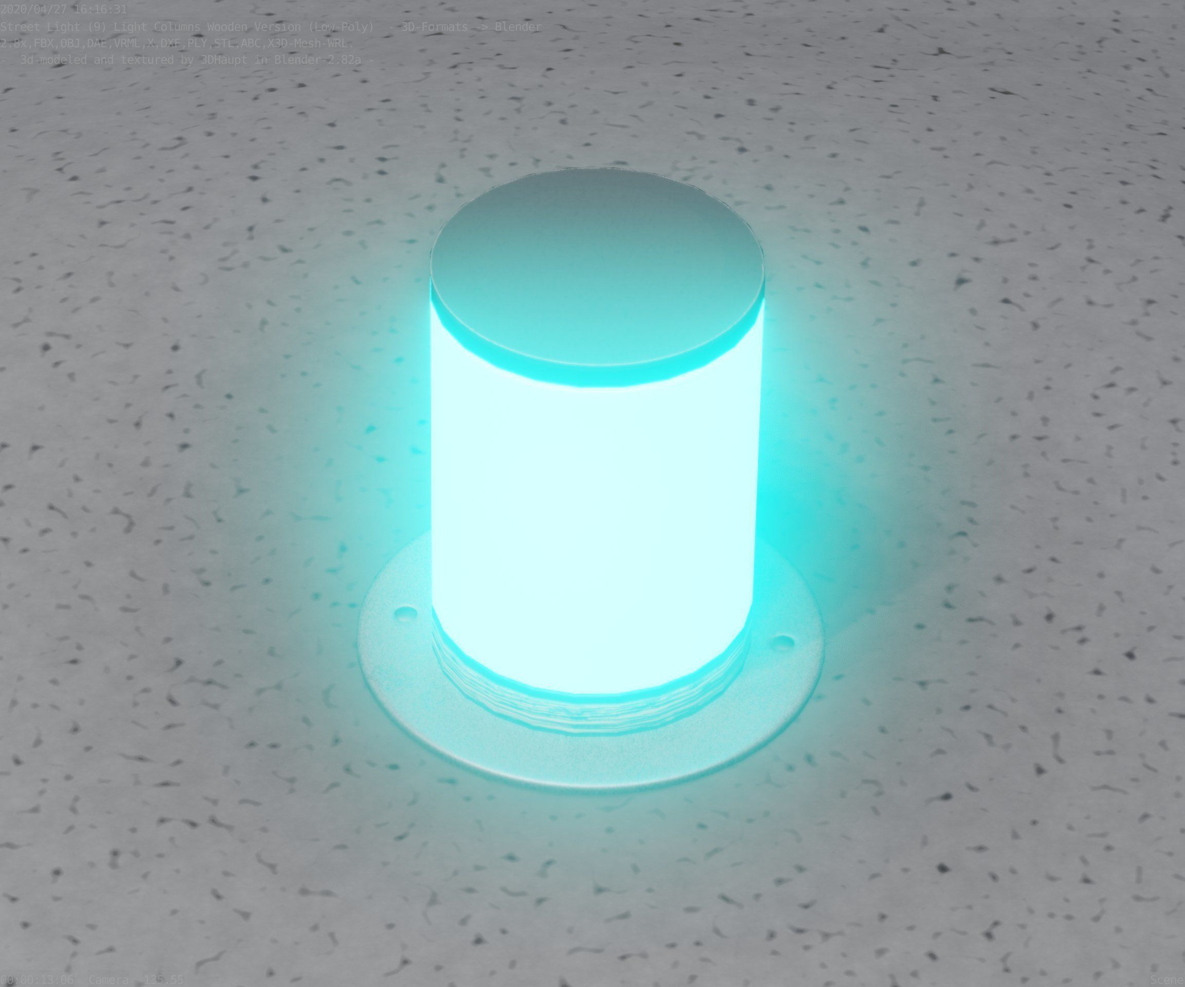 Light Column made of wood 4 - Low-Poly Street-Light Set-9 Low-poly 3D model_18