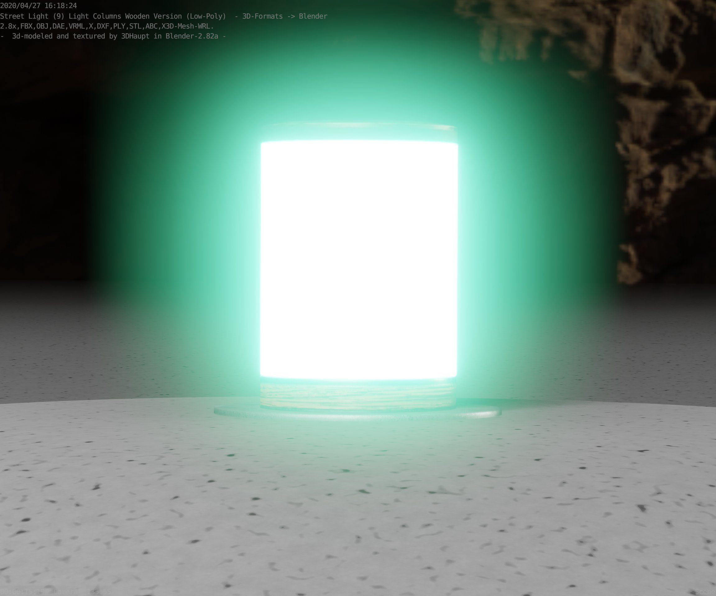 Light Column made of wood 4 - Low-Poly Street-Light Set-9 Low-poly 3D model_79