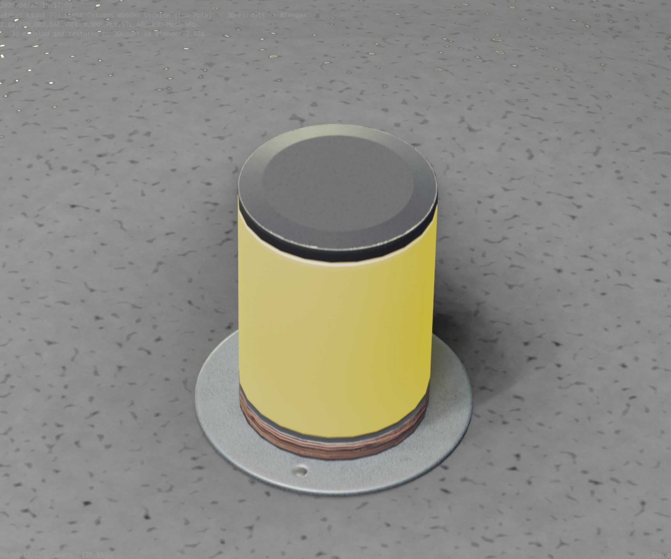 Light Column made of wood 4 - Low-Poly Street-Light Set-9 Low-poly 3D model_34