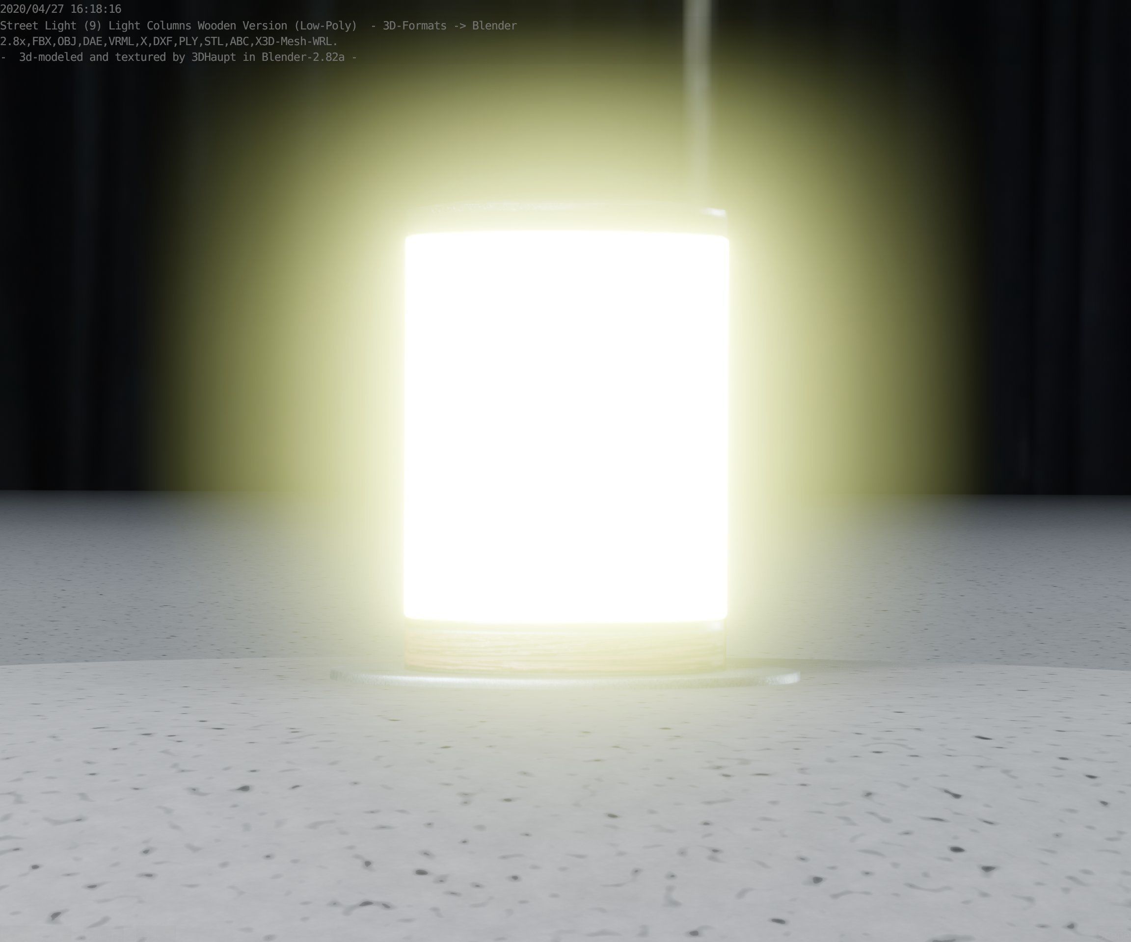 Light Column made of wood 4 - Low-Poly Street-Light Set-9 Low-poly 3D model_74