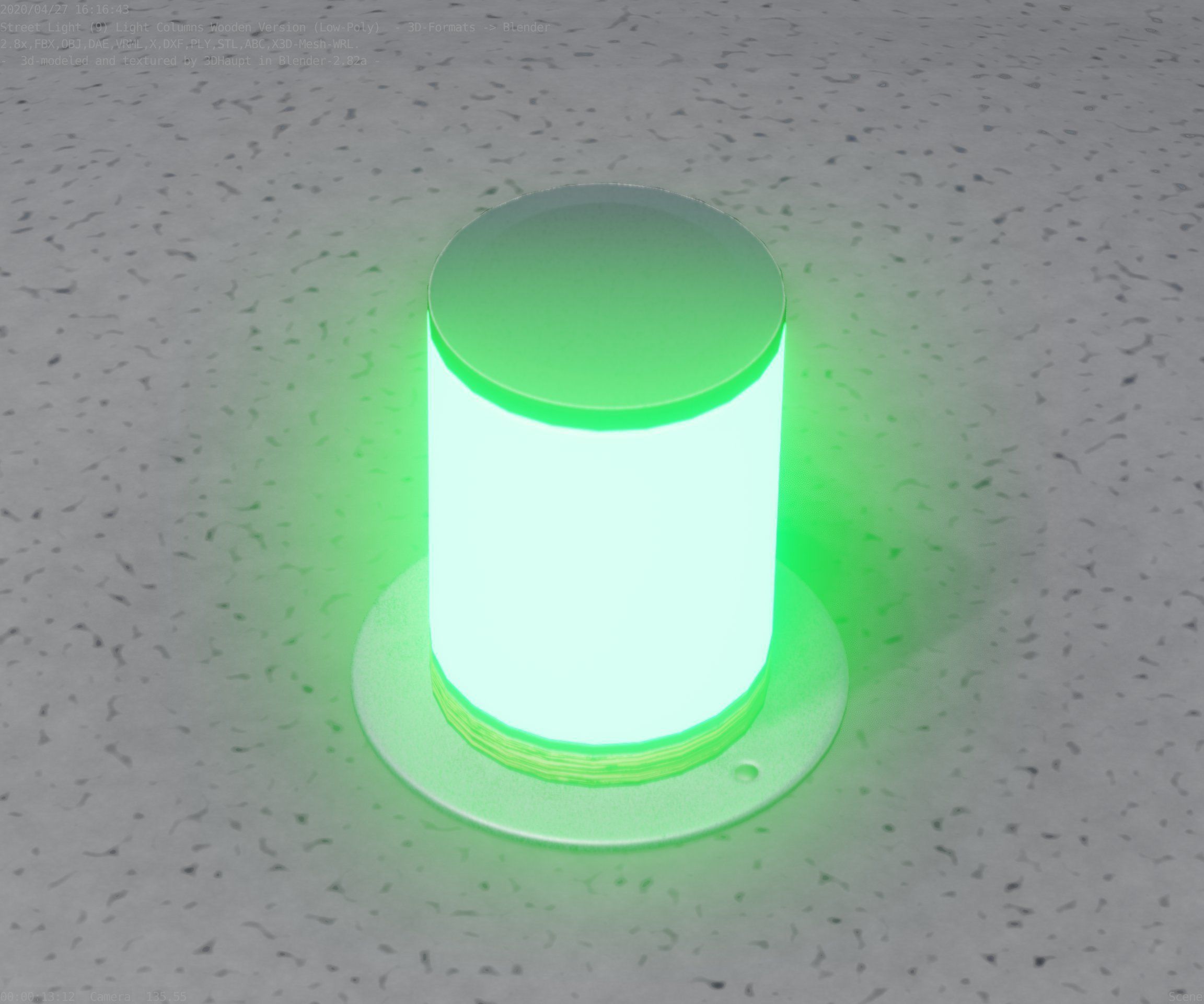 Light Column made of wood 4 - Low-Poly Street-Light Set-9 Low-poly 3D model_24