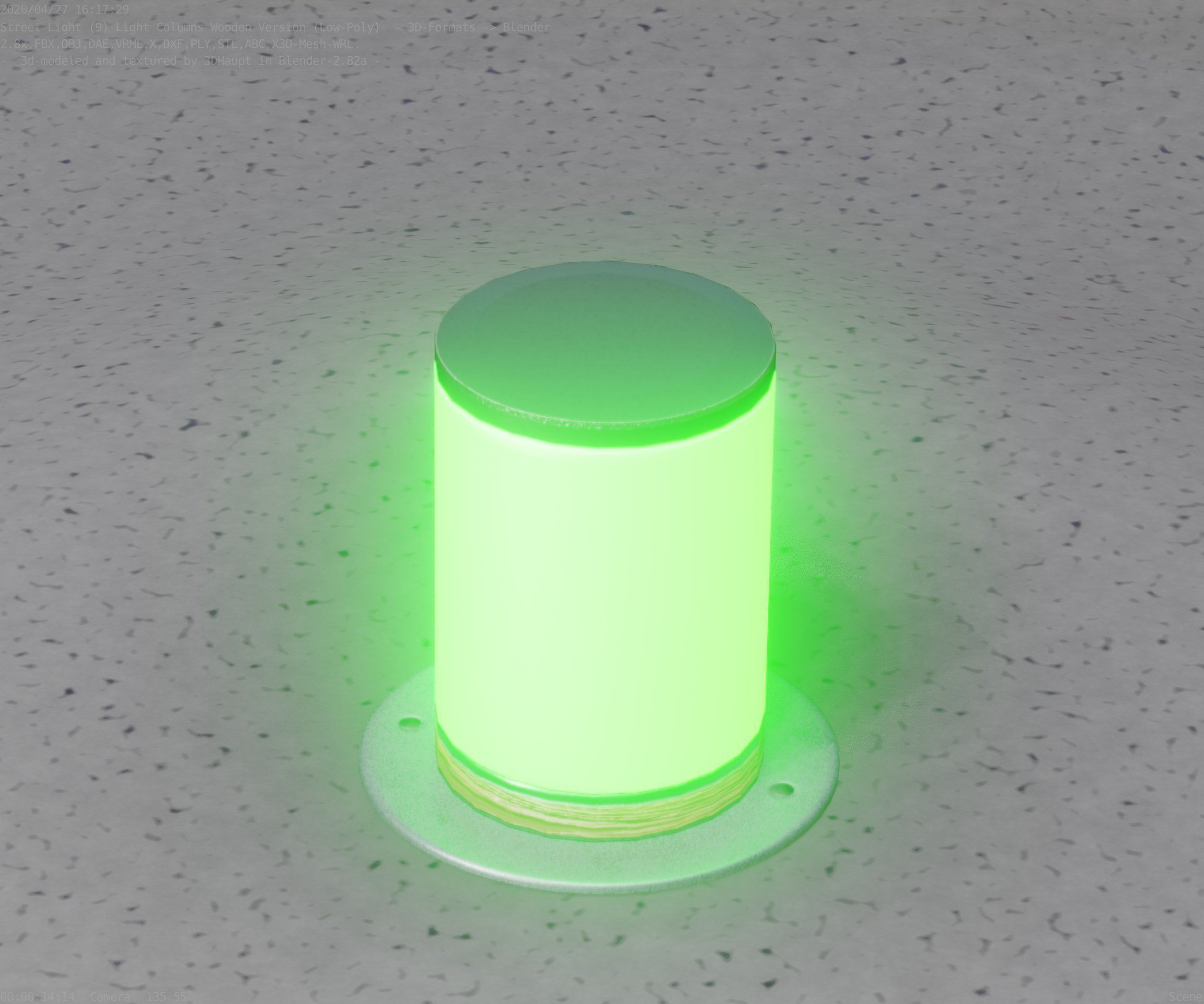 Light Column made of wood 4 - Low-Poly Street-Light Set-9 Low-poly 3D model_50